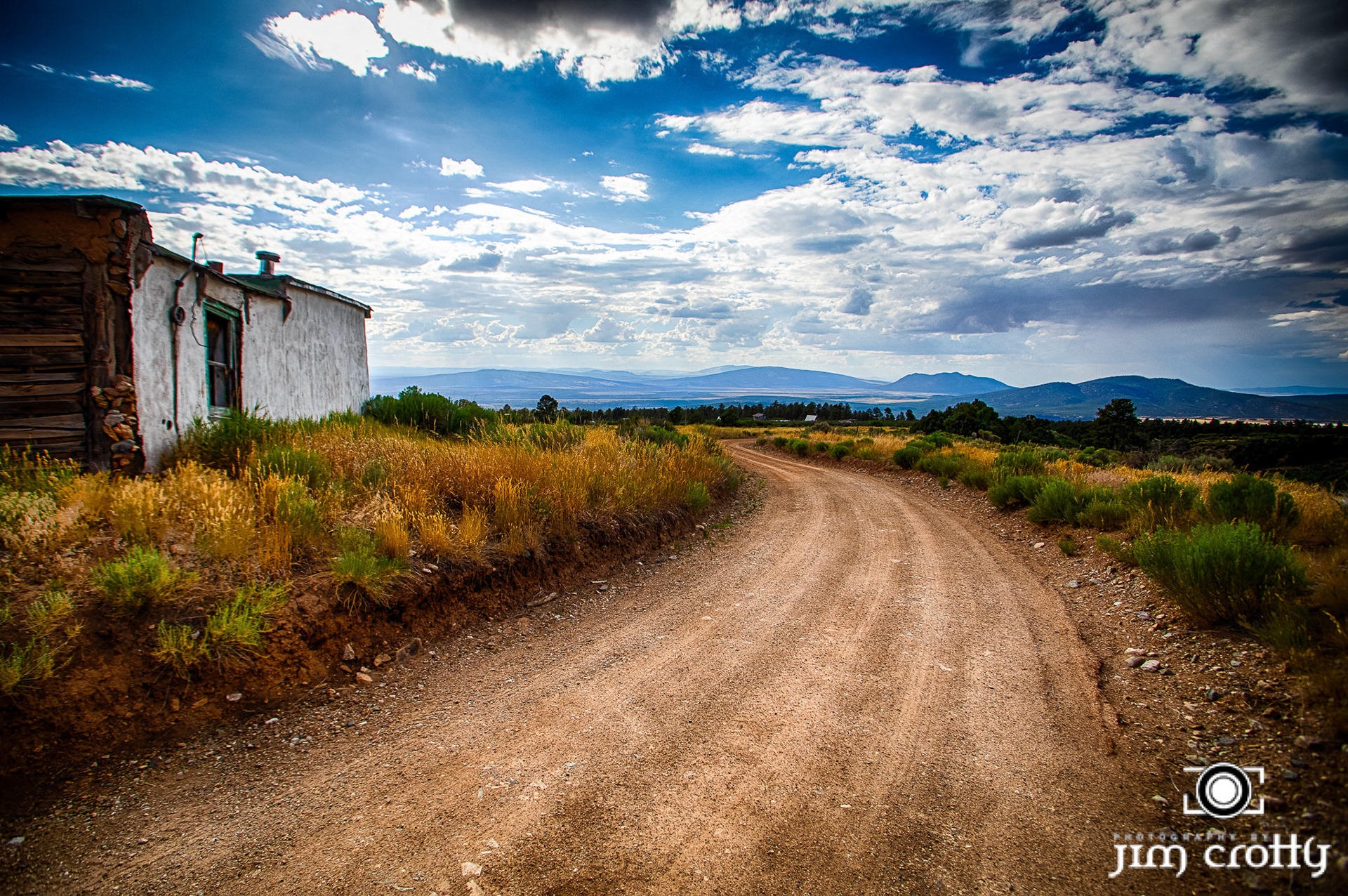 Landscape and rural scenes on road outside of Taos, New Mexico