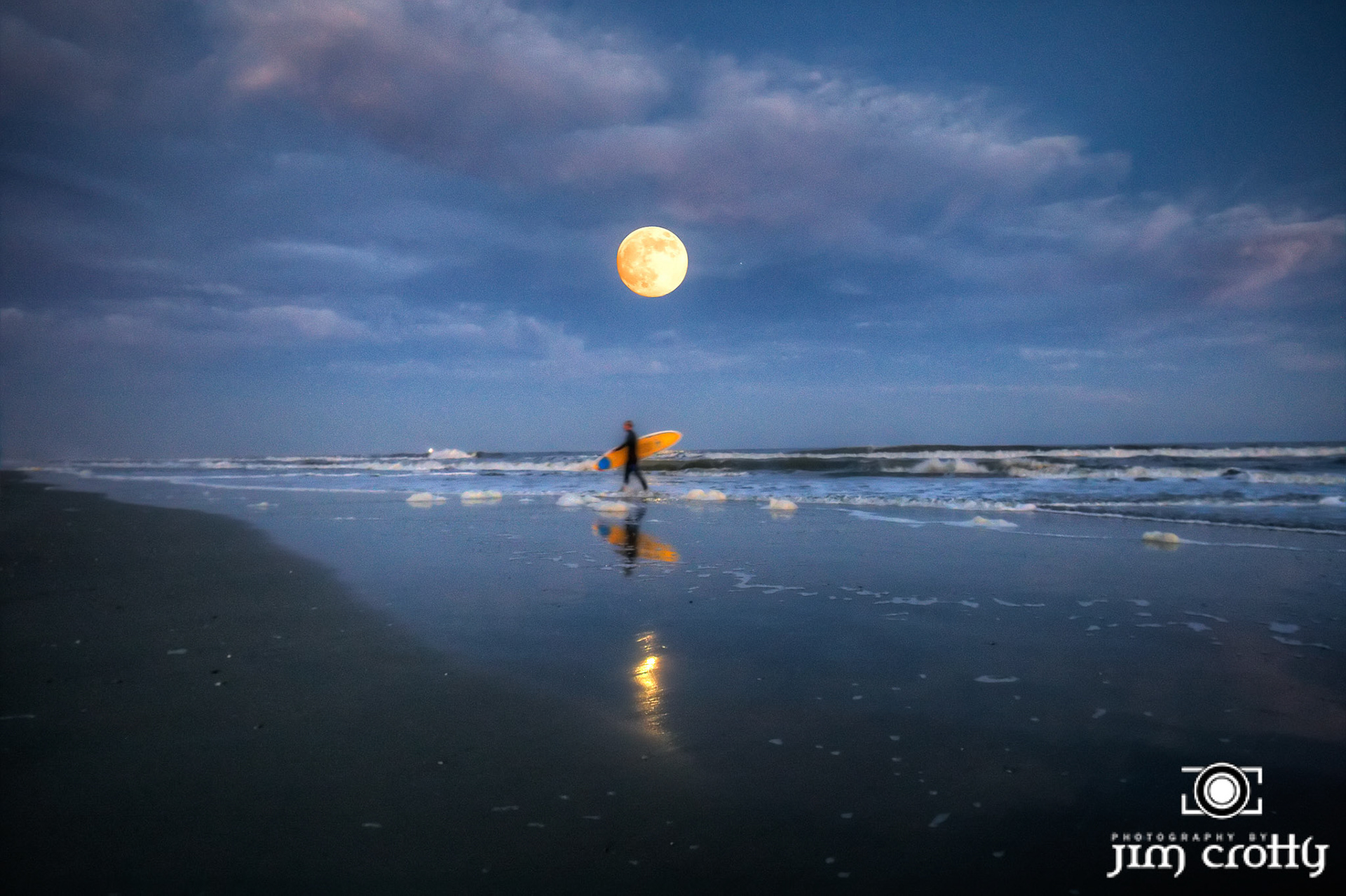 Sunset and Moonrise on November 9 2011 at Burke's Beach on Hilton Head Island by Jim Crotty