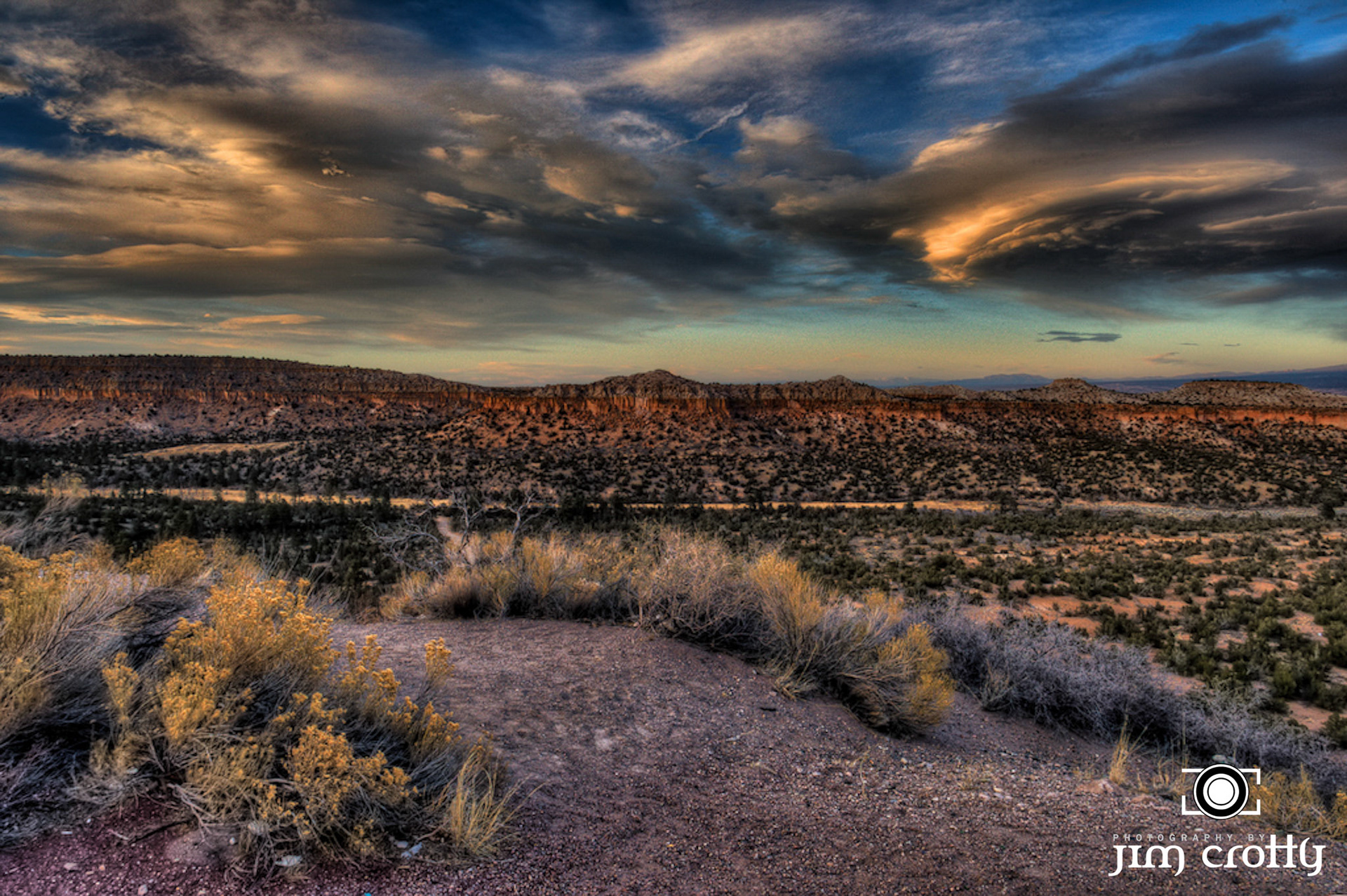 Sunset sky near Los Alamos New Mexico on March 6 2012 by Jim Crotty