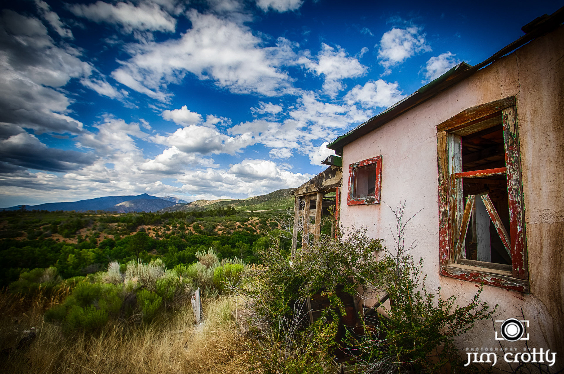 Landscape and rural scenes on road outside of Taos, New Mexico