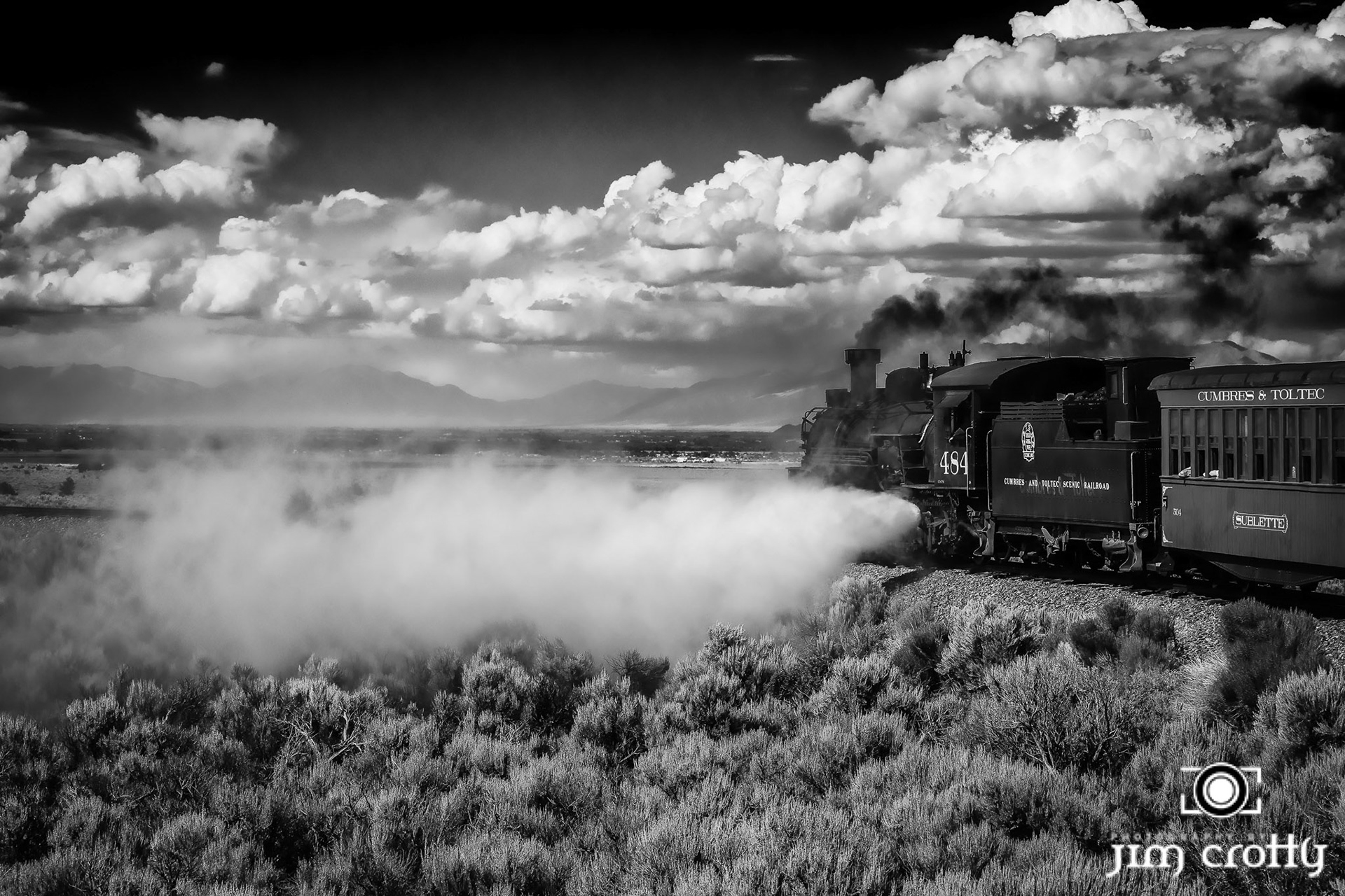 Train and landscapes along the Cumbre &amp; Toltec Scenic Railroad in and near Antonito, Colorado by Jim Crotty