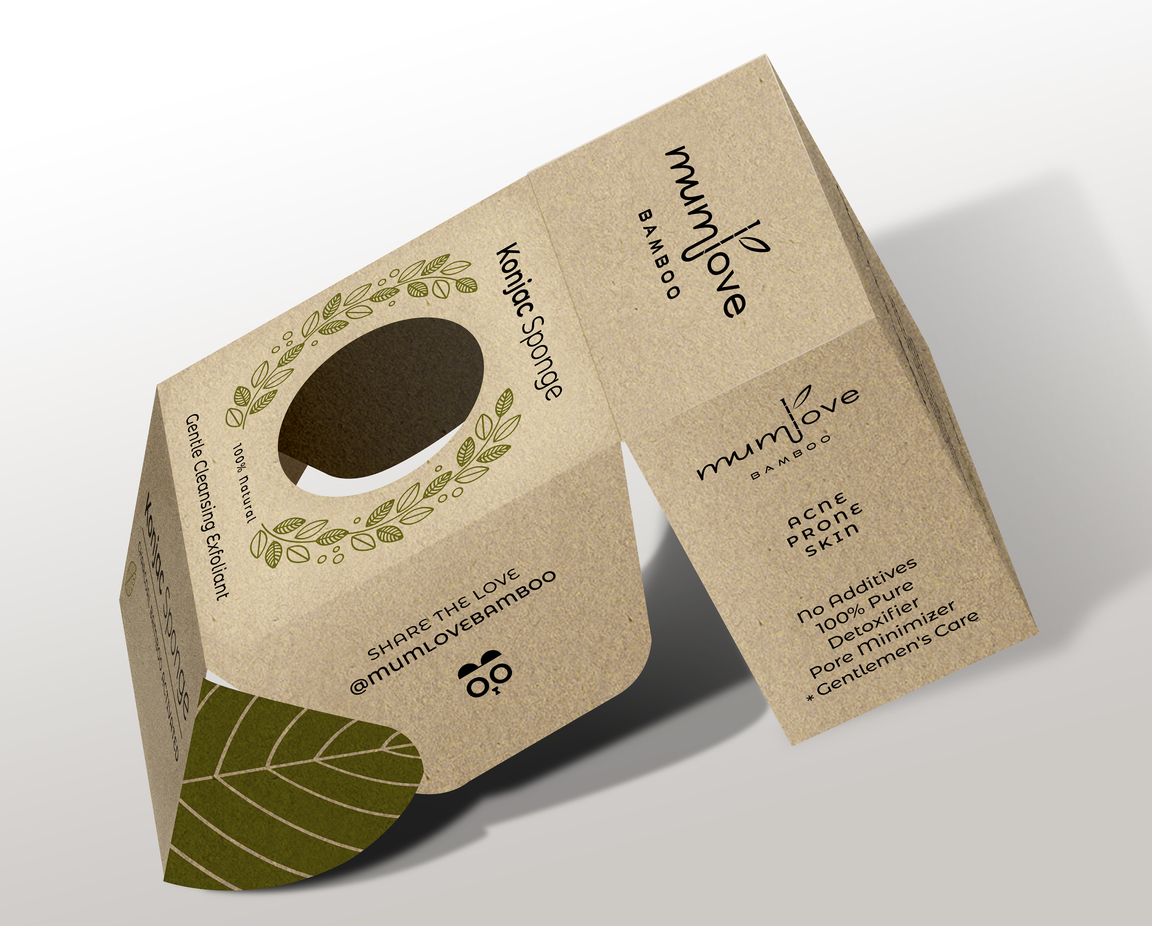Konjac Sponge box open view.