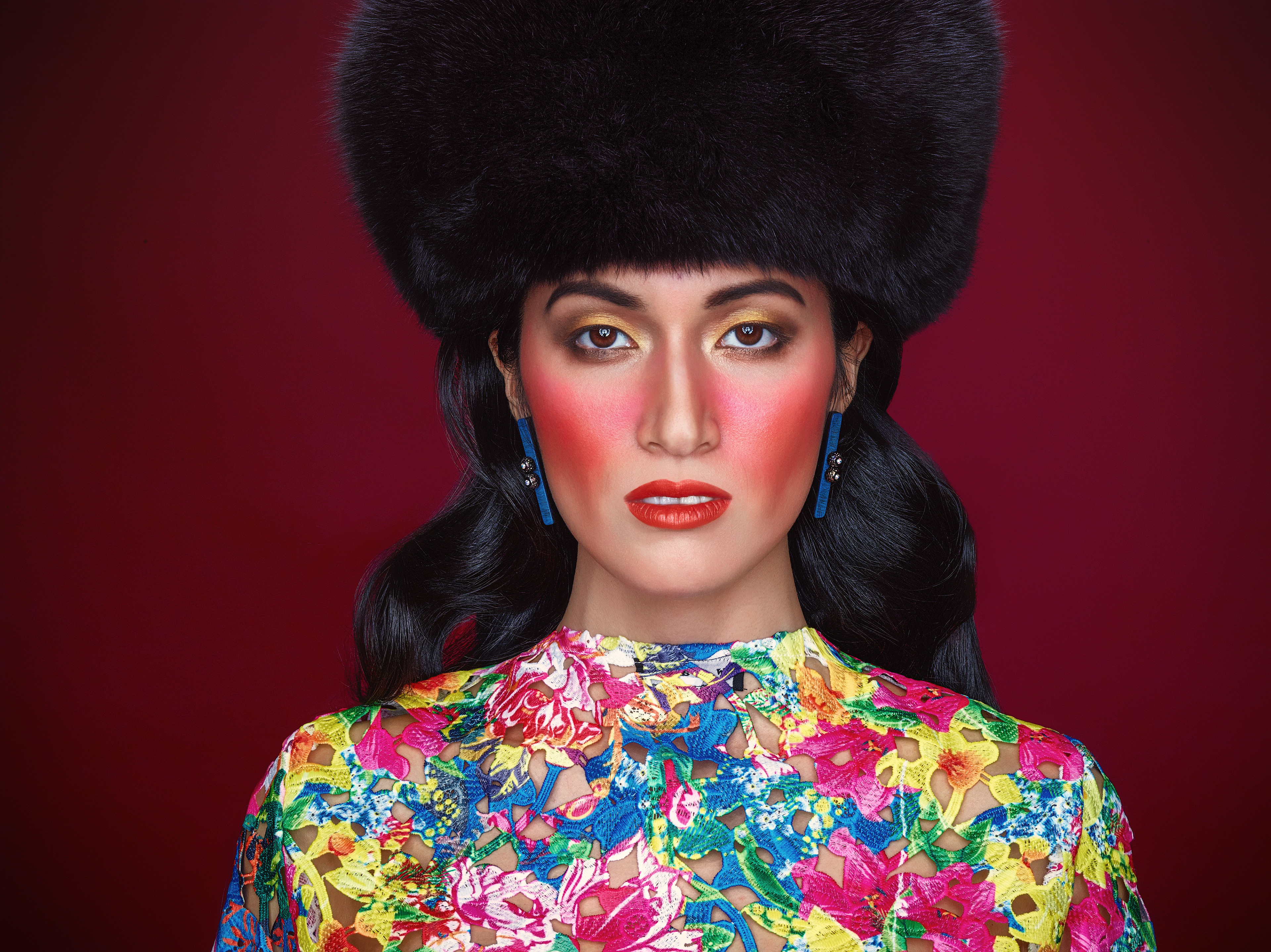 Colorful fashion editorial showcasing Toofan designer clothing photographed by Ken Jones