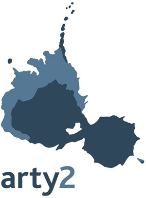 Logo for Arty2 Ltd - blue ink spots