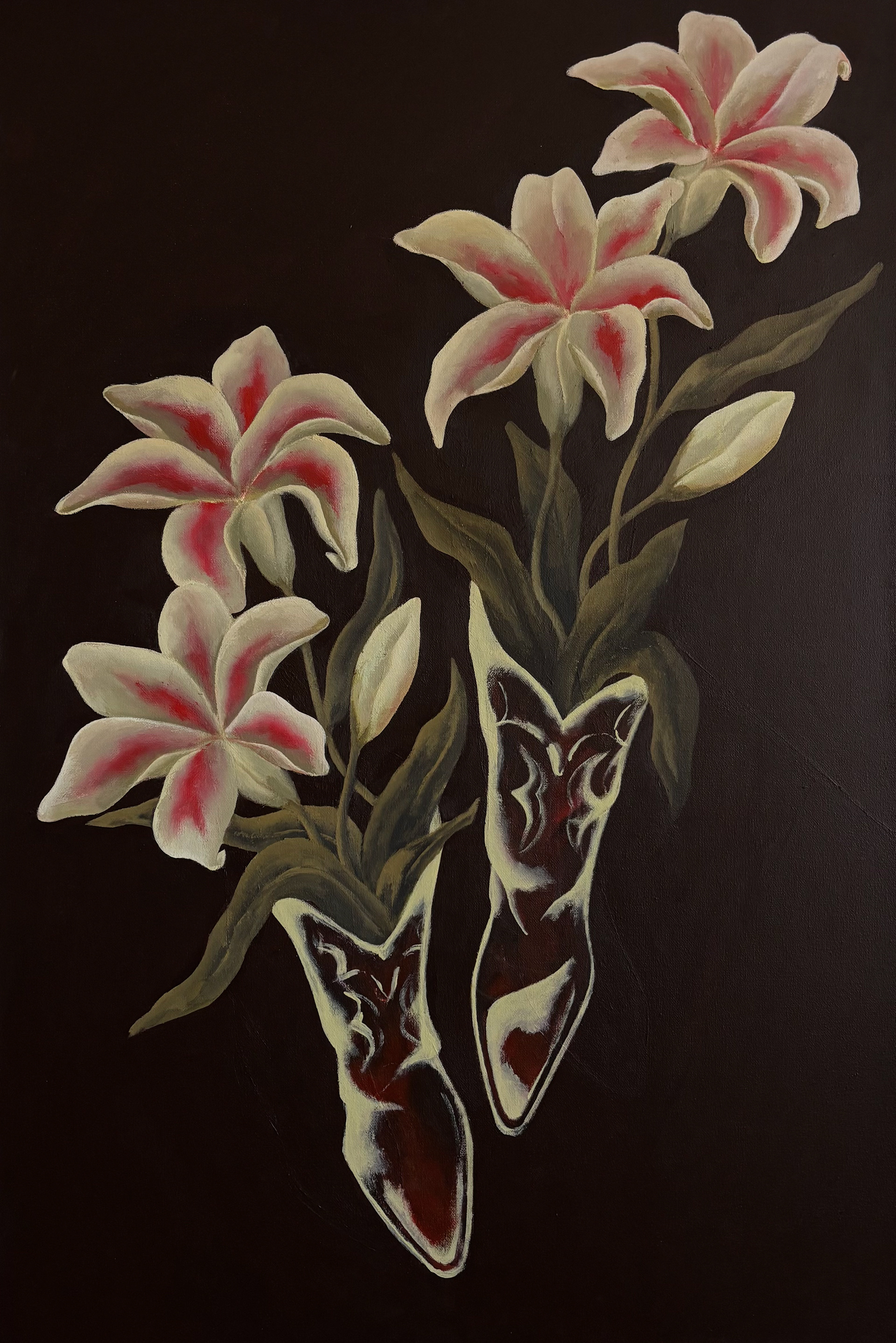 Boots (2026), acrylic on canvas, 24 x 36 in
