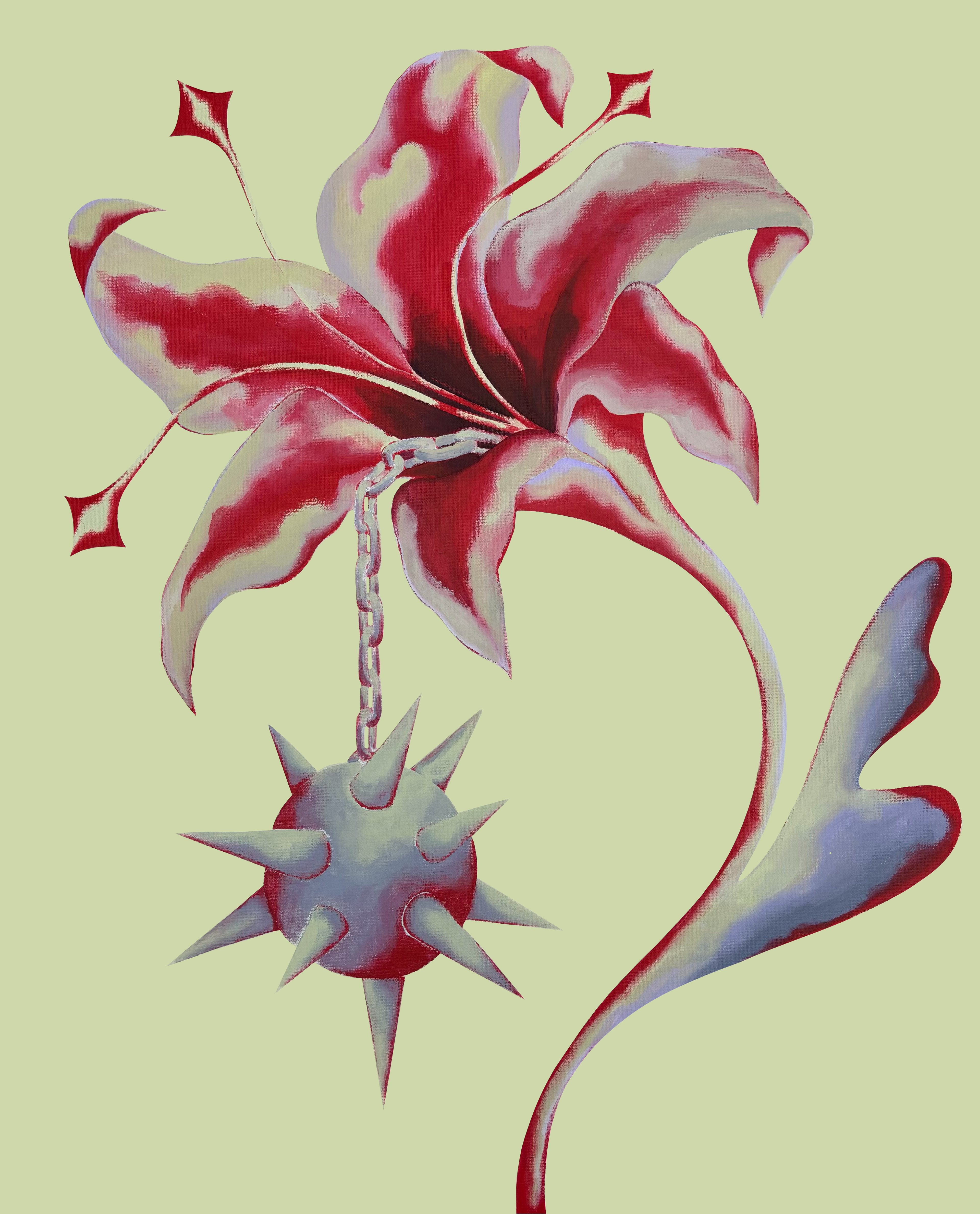 Fleur du Mal (2026), acrylic on canvas, 24 x 30 in