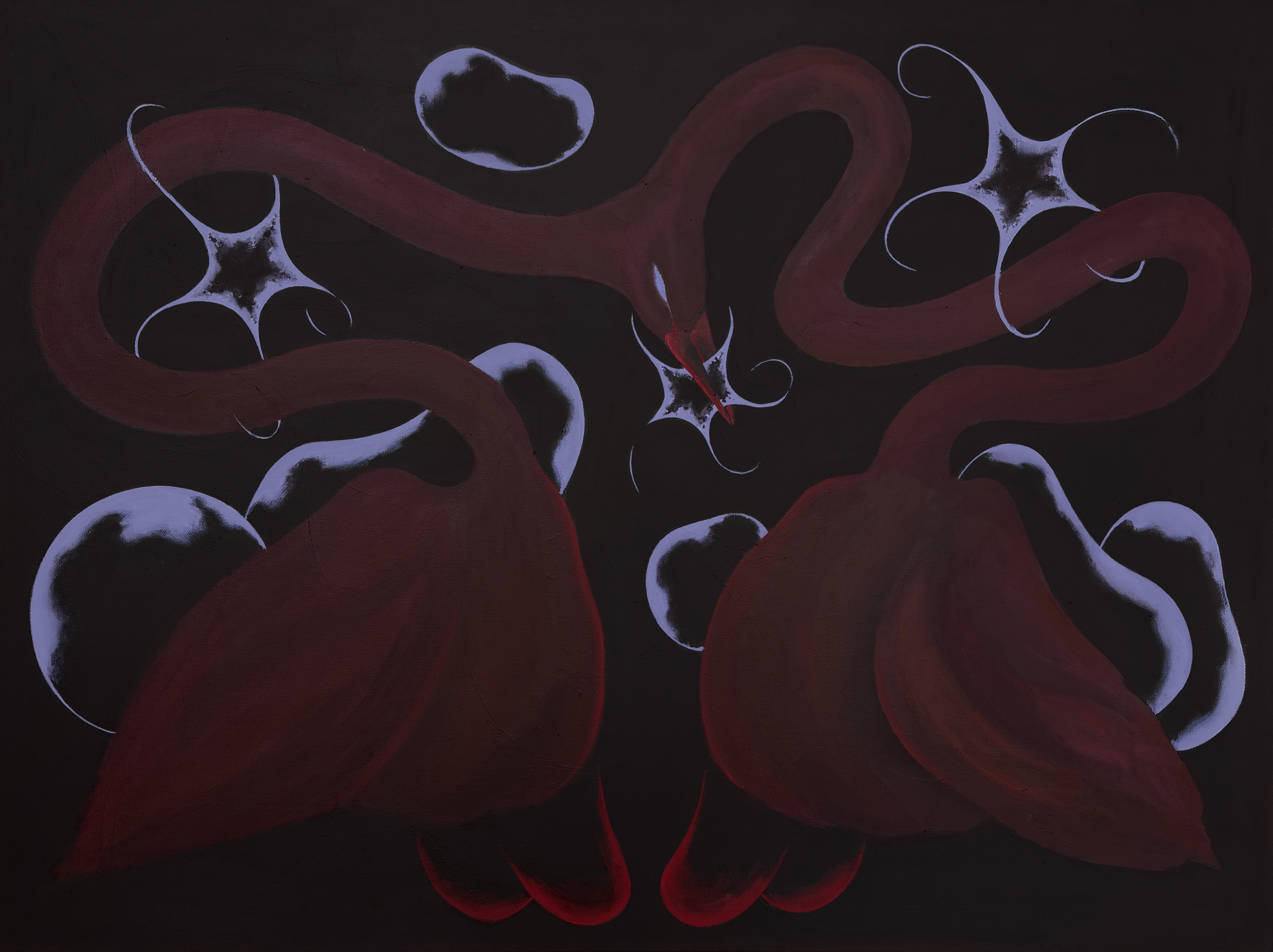 Lotus Eaters, 2026, acrylic, 30" x 40" canvas