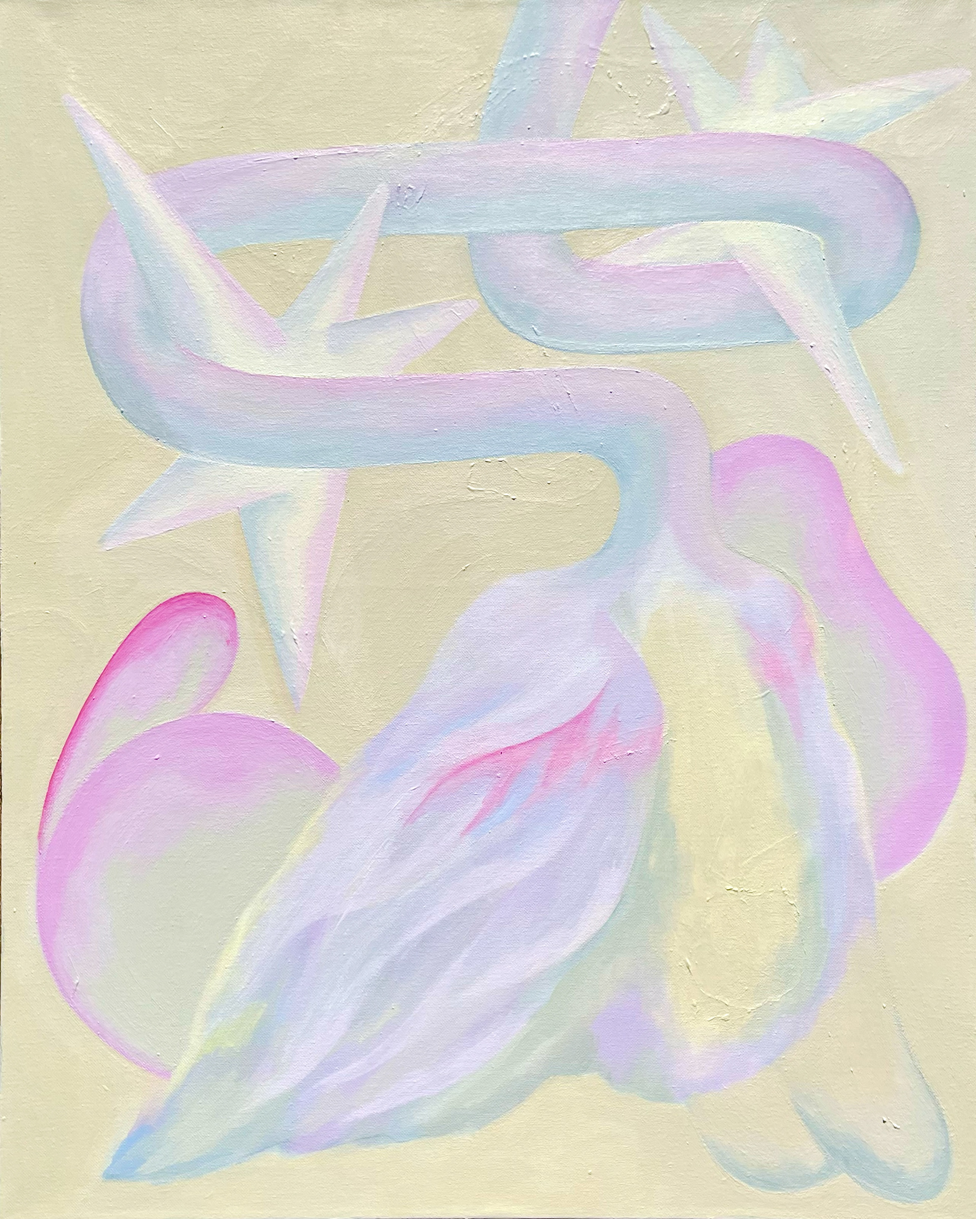 Kiss of Venus Diptych (Left), 2026, acrylic, 24" x 30" canvas