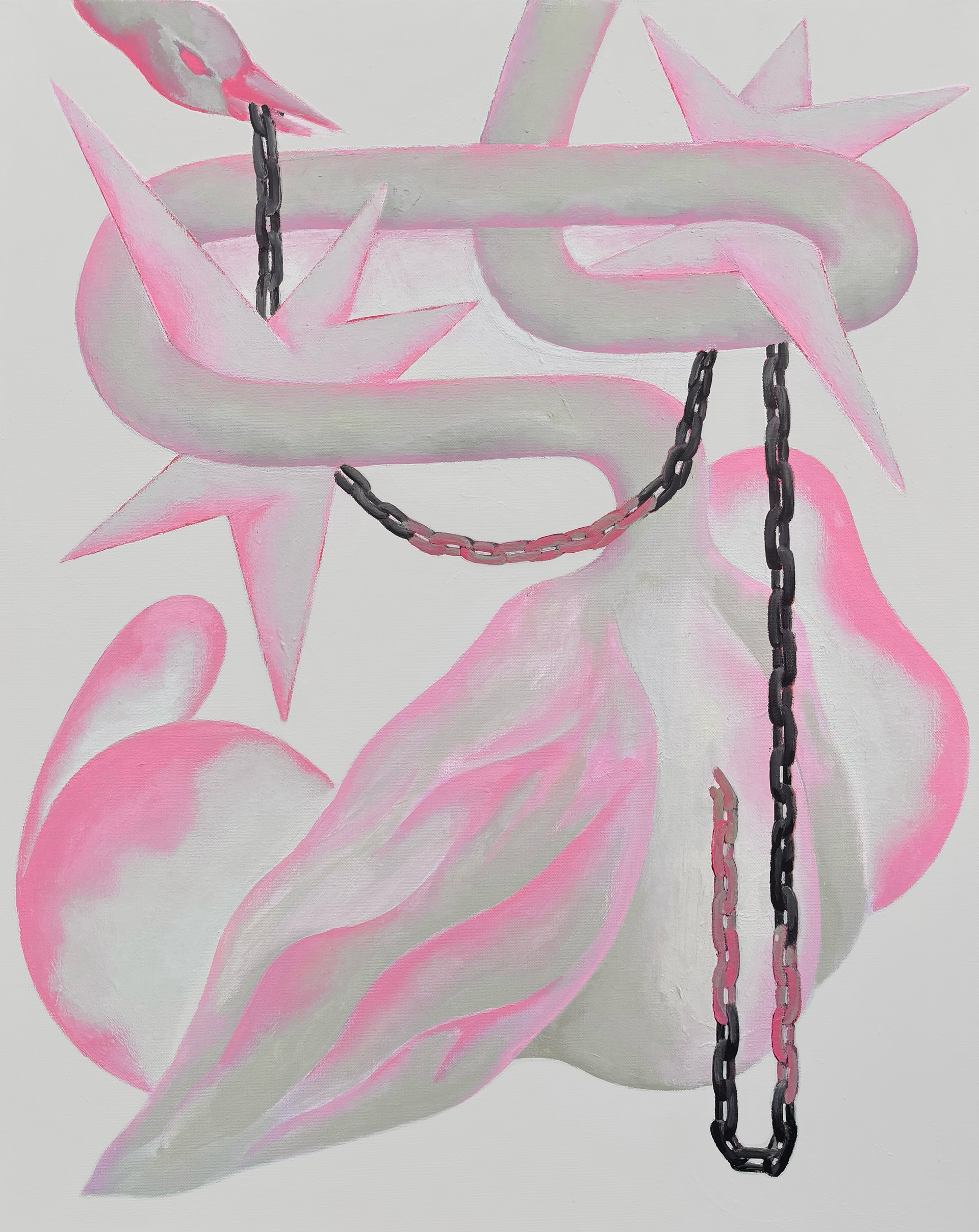 Venus in Chains Diptych (2026), acrylic on canvas, 24 x 30 in