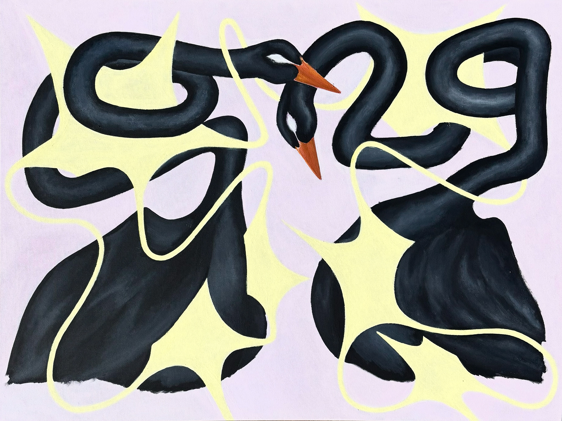 All the Lovers in the Night (2025), acrylic on canvas, 30 x 40 in