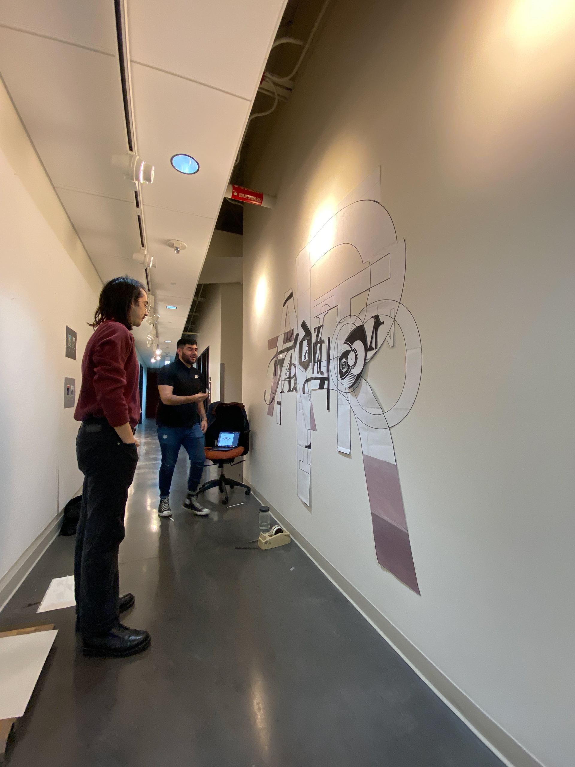 Rafael (left) and I working on demo installation.