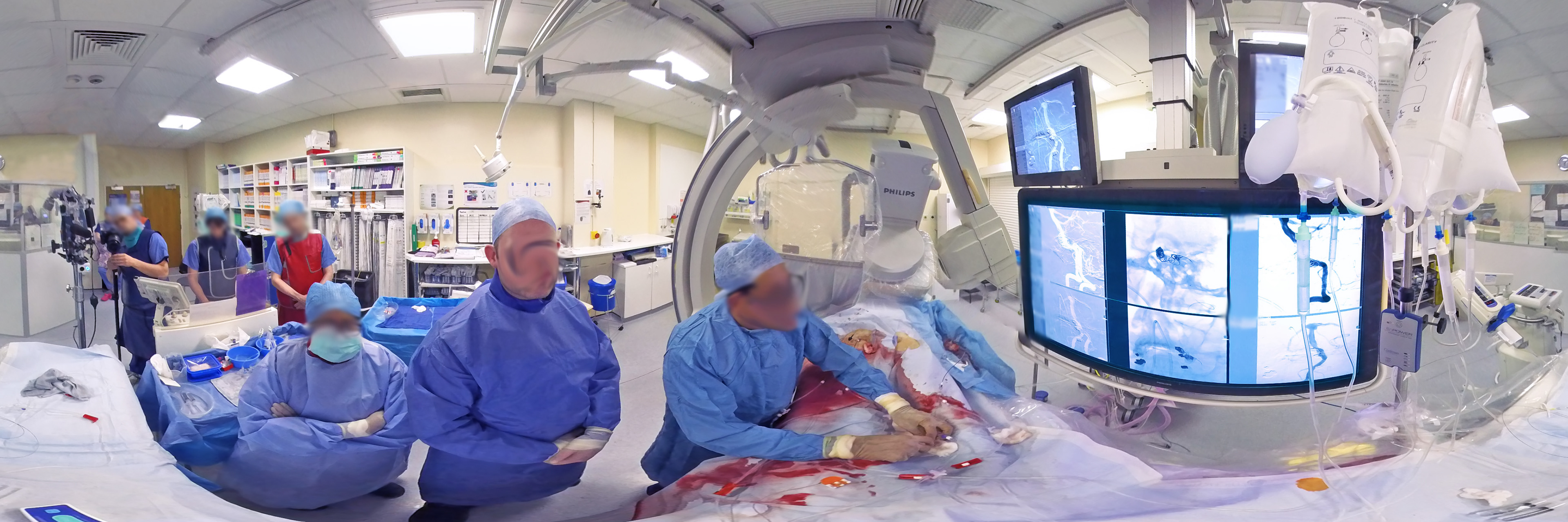Doctors conducting a surgery including alive MRT