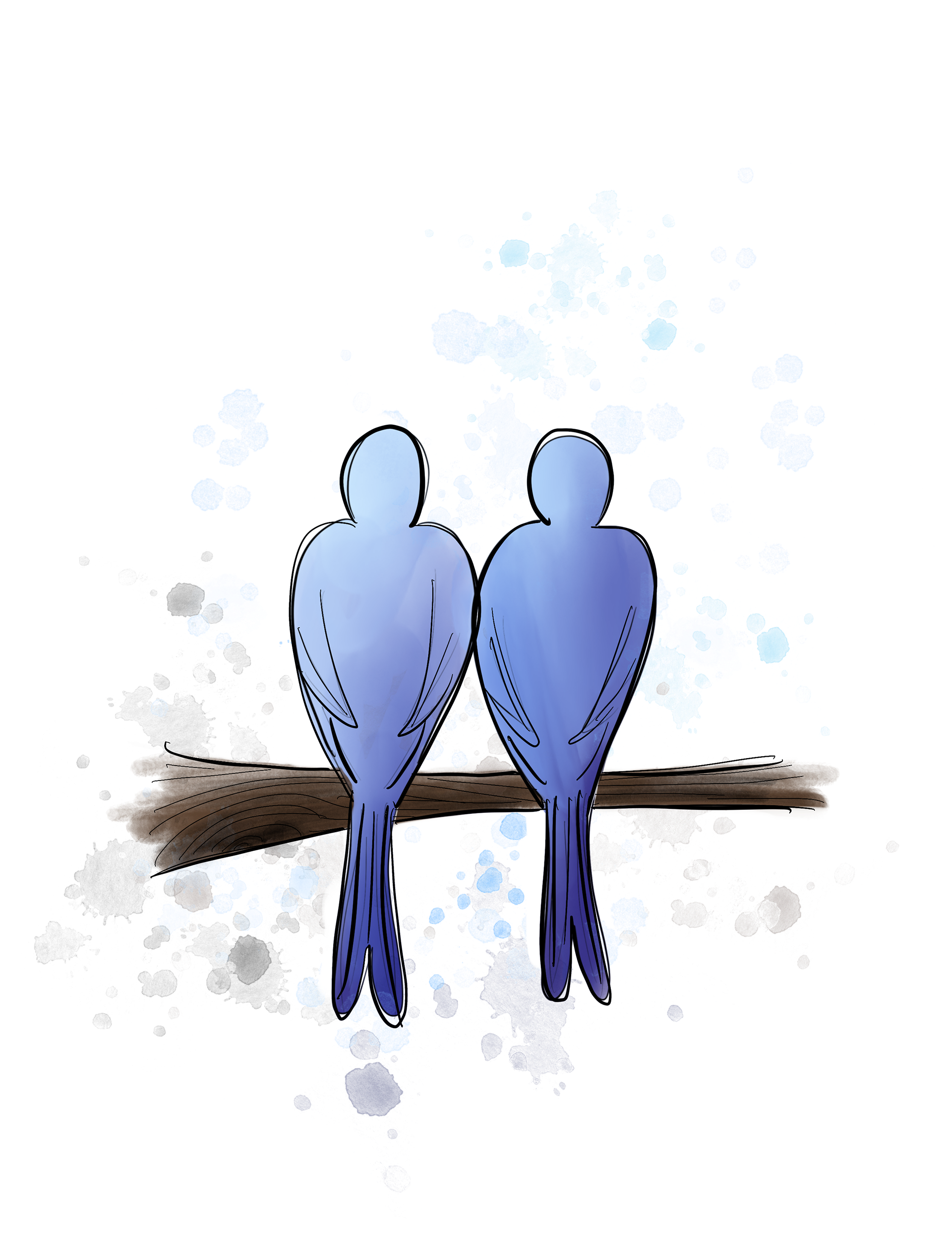 Bluebirds Illustration (Etsy)