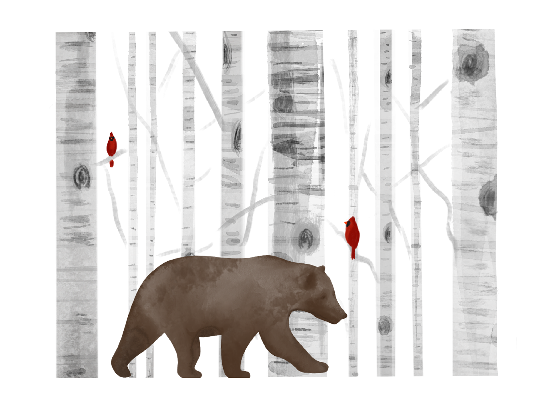 Bear in the Woods Illustration