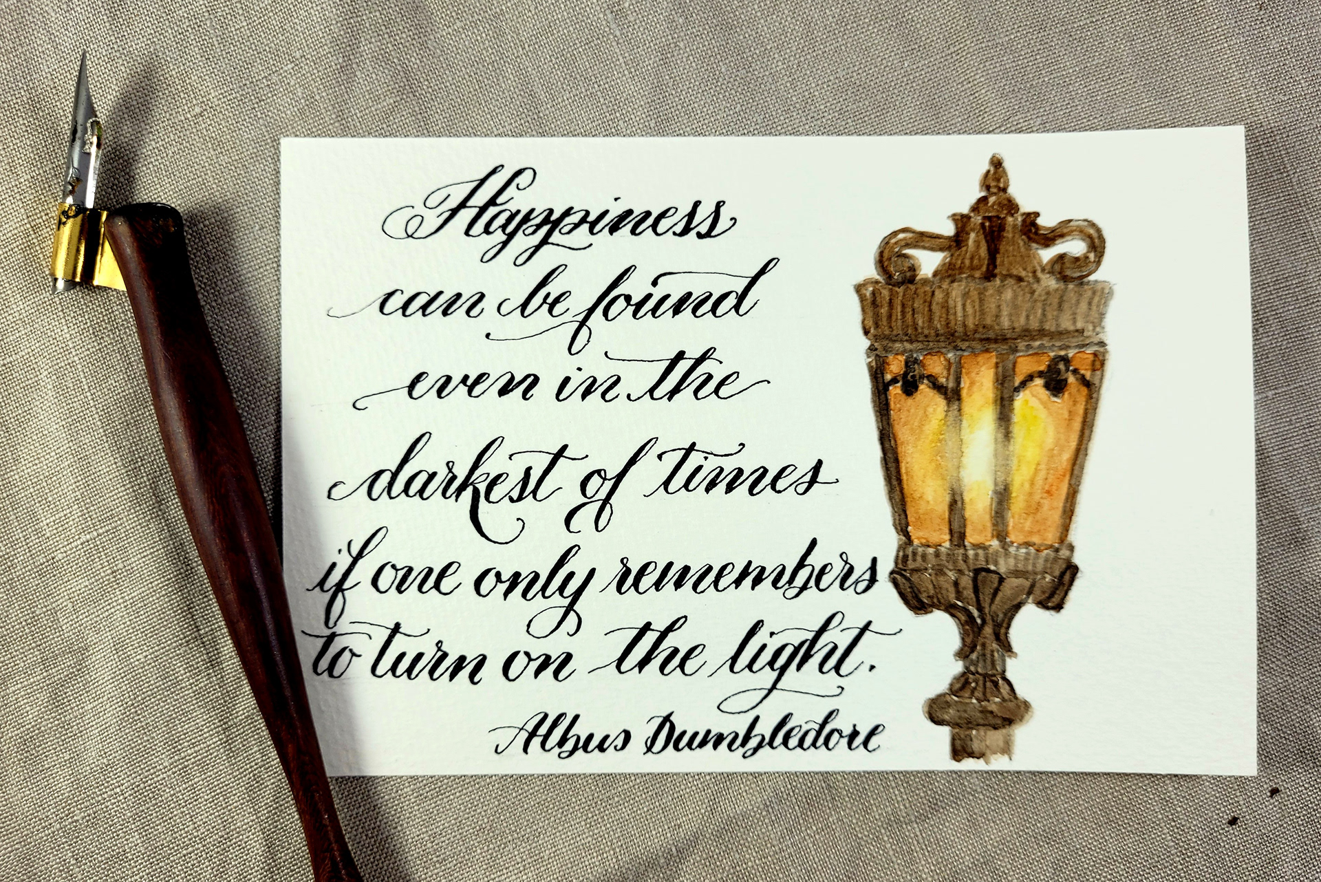 Custom Harry Potter Card with Watercolor