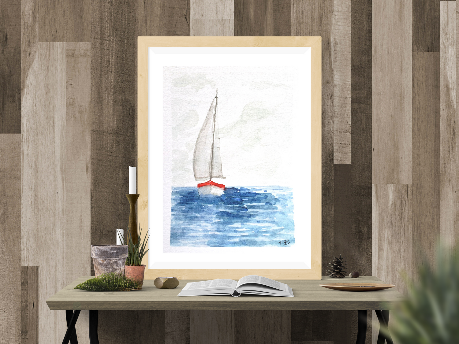 Sailboat Watercolor (Etsy)