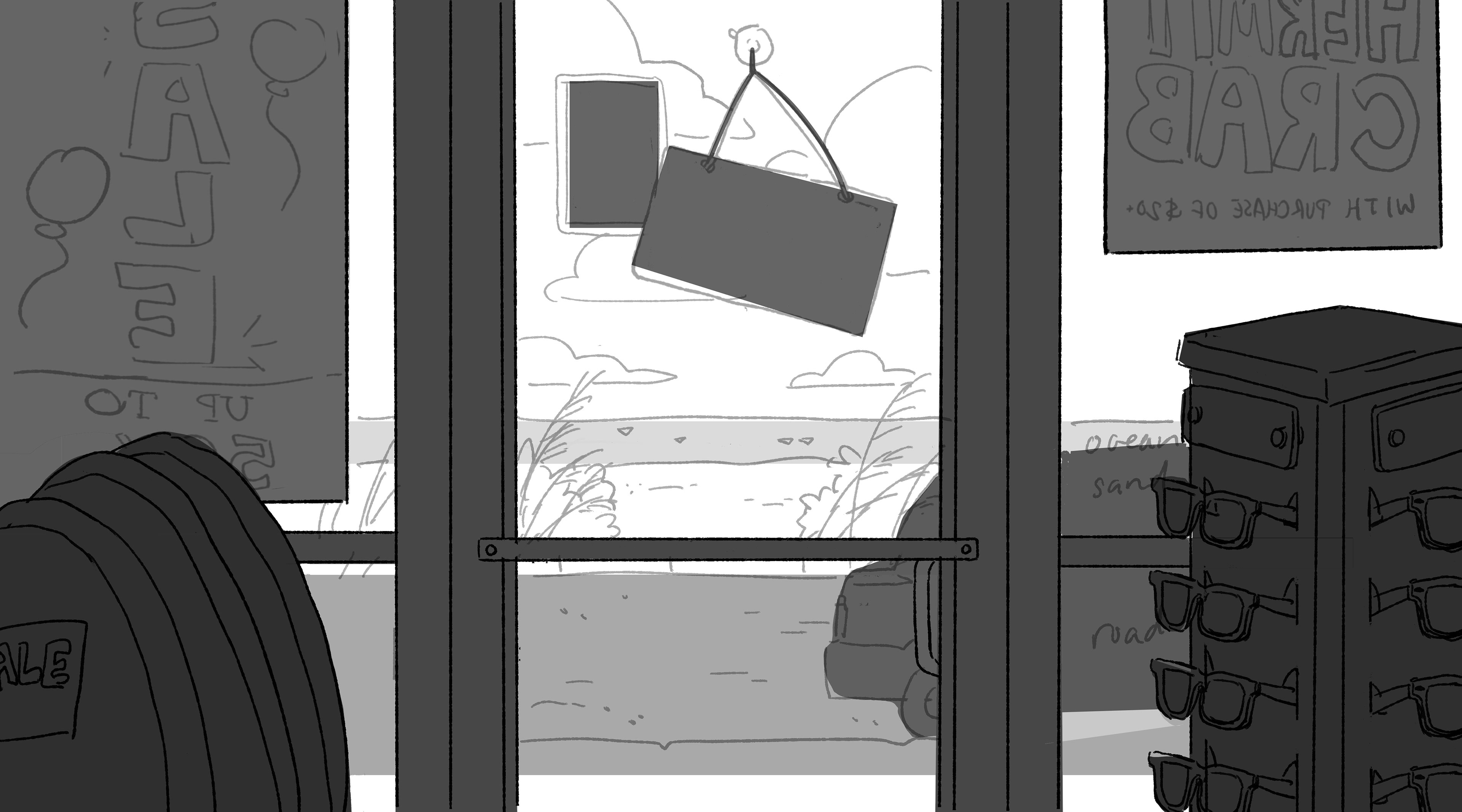 Souvenir Shop BG Layout Sketch