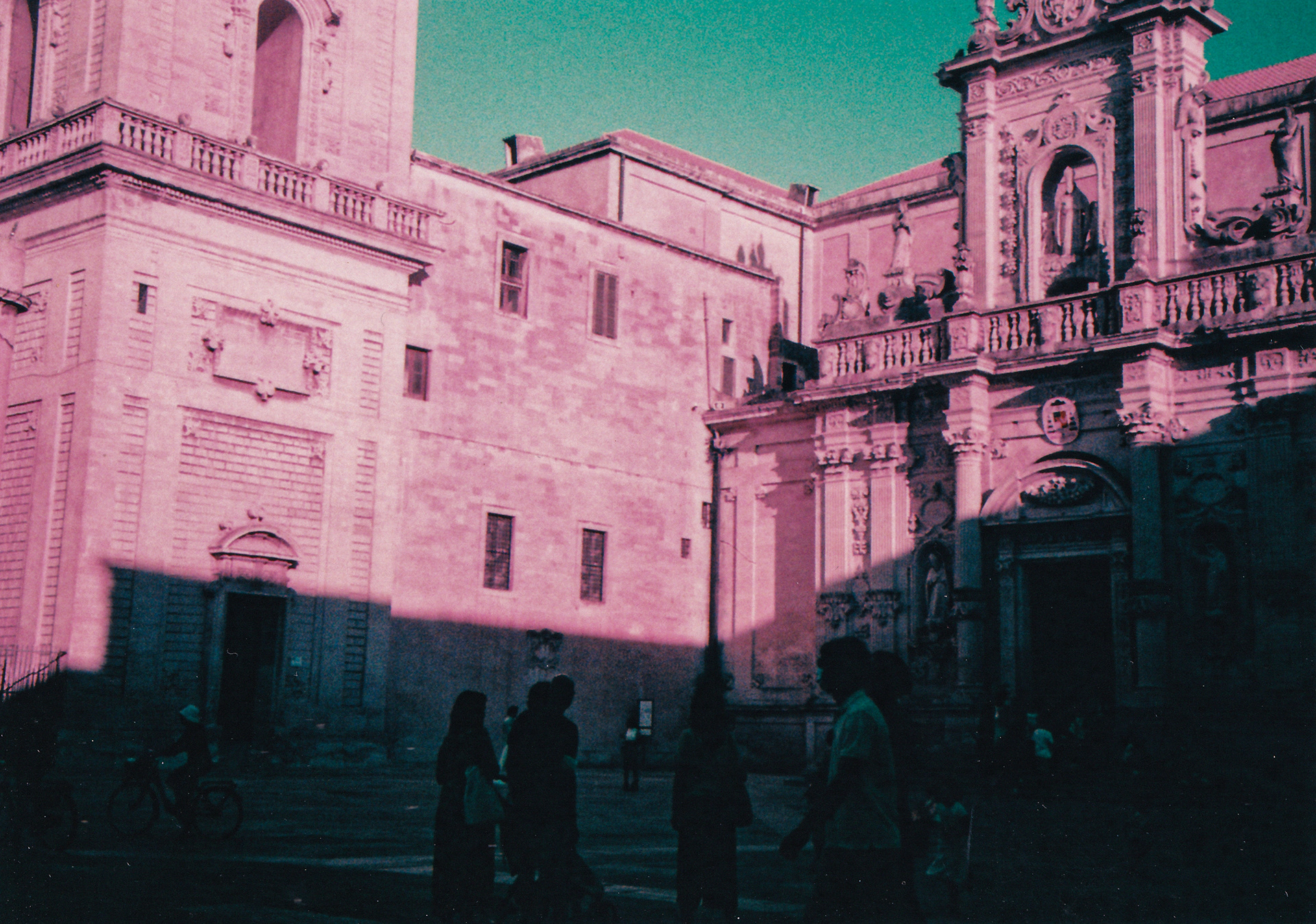 Duomo di Lecce, shot with Ricoh Shotmaster Zoom and LomoChrome Purple 100-400