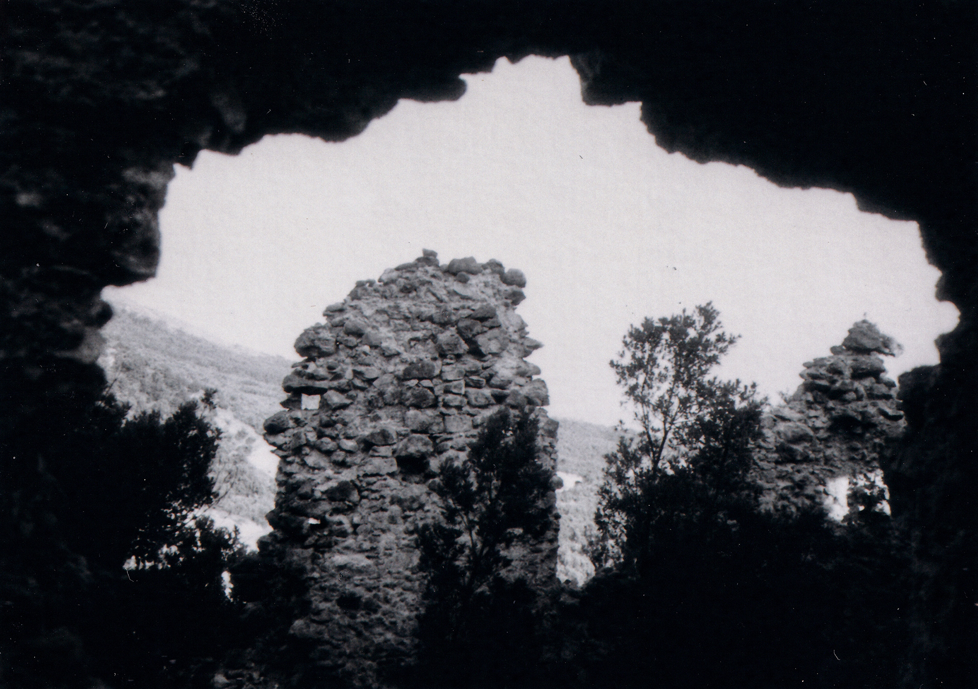 Through Ruins Toward Light, shot with Ricoh Shotmaster Zoom and Ilford SFX 200