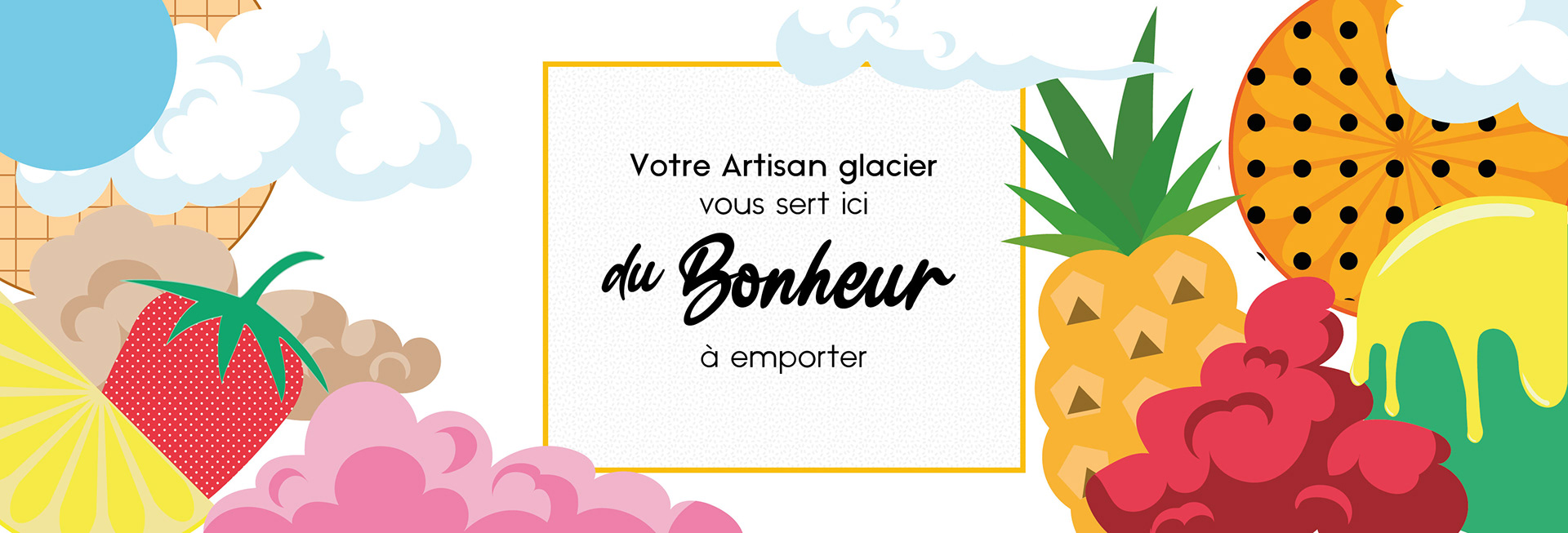 Sticker personnalisé pour stand glacier