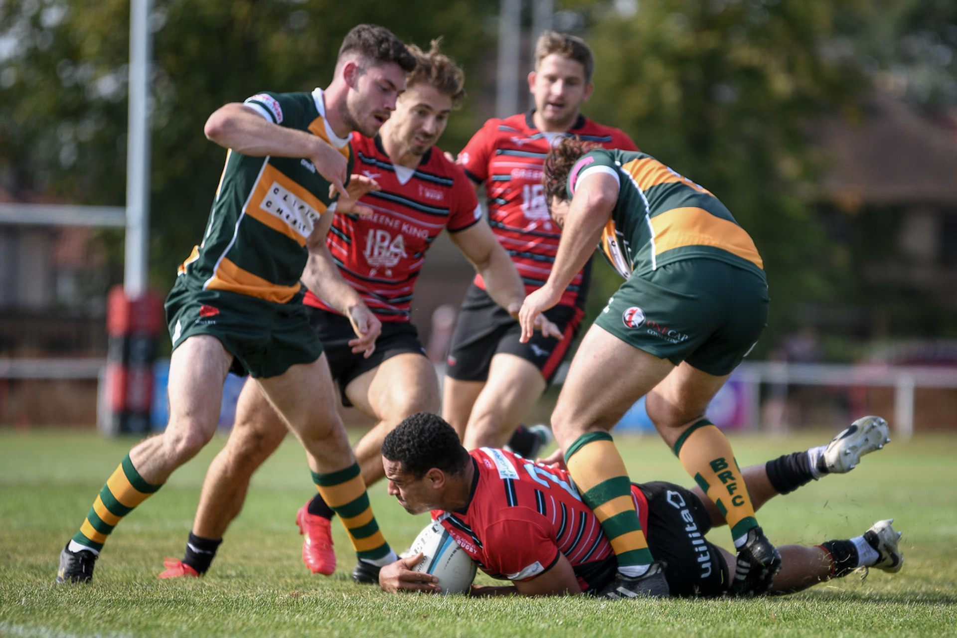 Images from the National League 1 match between Blackheath RFC v Barnes RFC at The Utilita , London on 17/08/2024