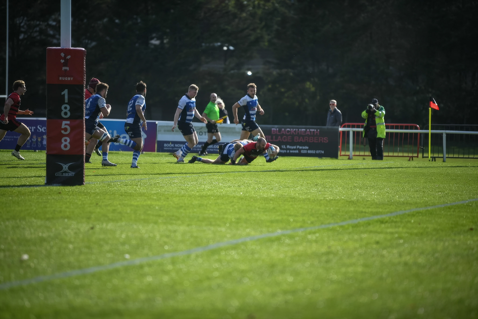Images from the National League 1 match between Blackheath RFC v Darlington Mowden Park RFC at Westhorne Avenue / Briset Road, Westhorne Avenue, Well Hall, Royal Borough of Greenwich, London, Greater London, England, SE9 6JU, United Kingdom , London on 05/10/2024