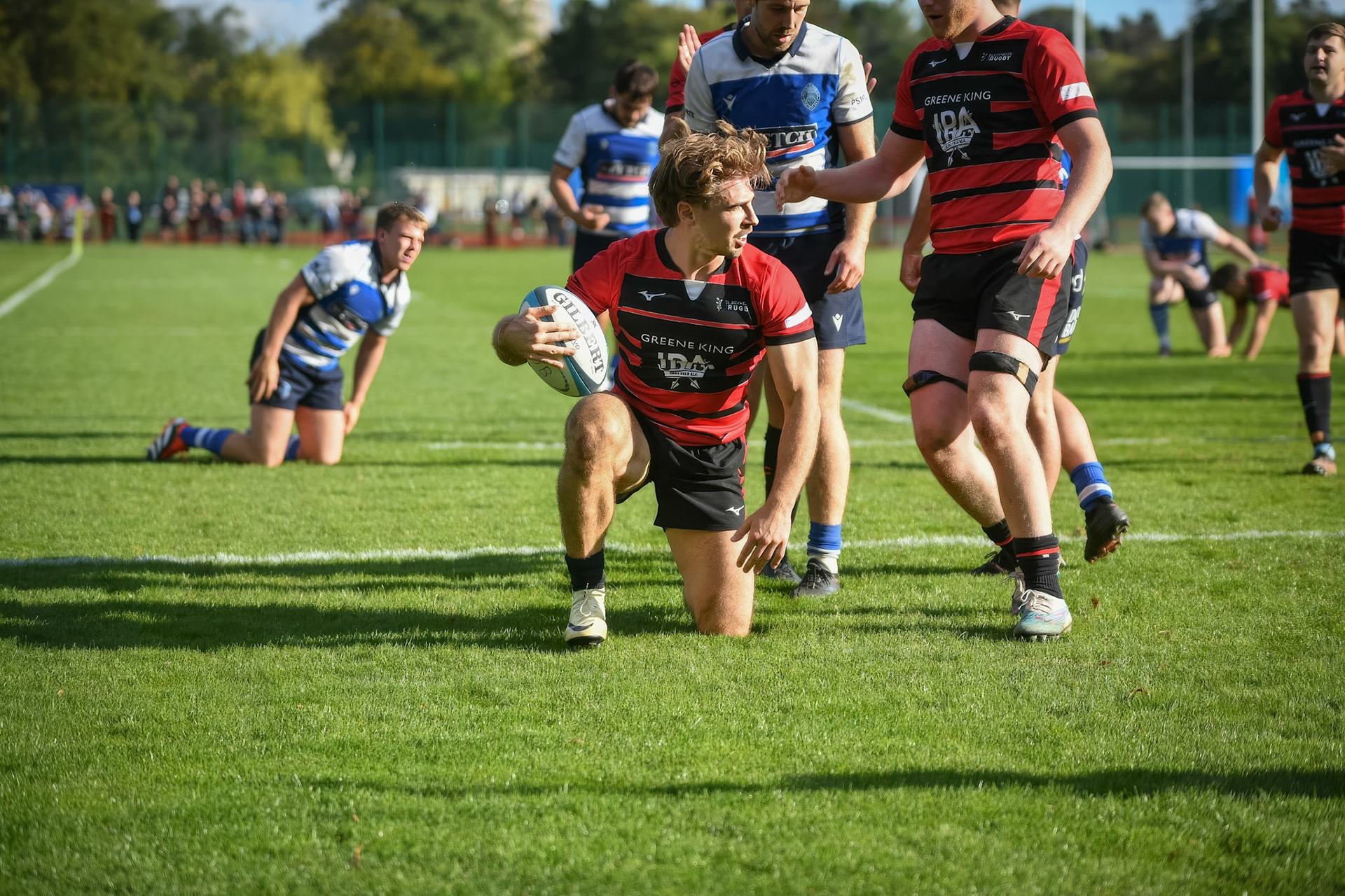 Images from the National League 1 match between Blackheath RFC v Darlington Mowden Park RFC at Westhorne Avenue / Briset Road, Westhorne Avenue, Well Hall, Royal Borough of Greenwich, London, Greater London, England, SE9 6JU, United Kingdom , London on 05/10/2024