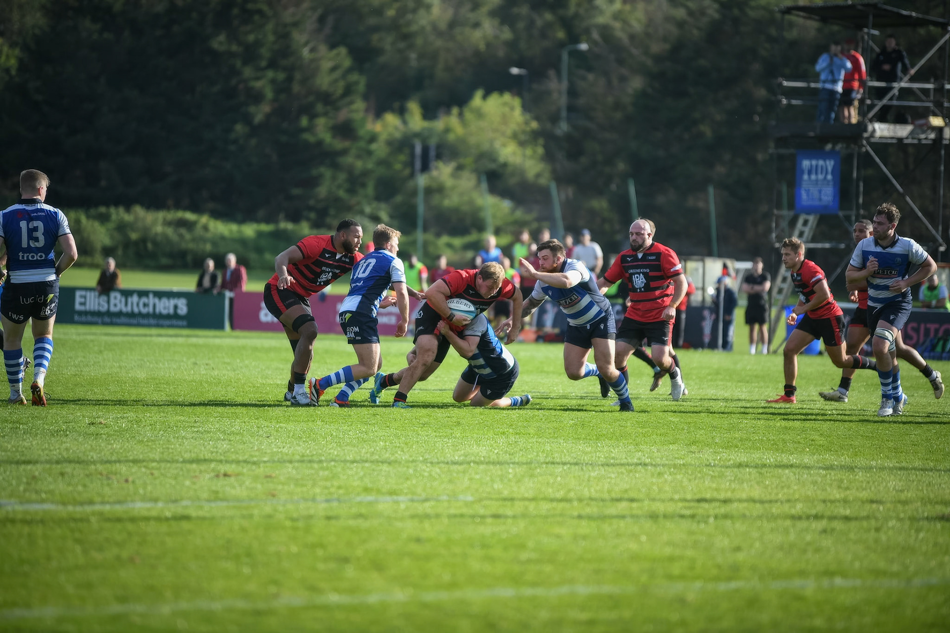 Images from the National League 1 match between Blackheath RFC v Darlington Mowden Park RFC at Westhorne Avenue / Briset Road, Westhorne Avenue, Well Hall, Royal Borough of Greenwich, London, Greater London, England, SE9 6JU, United Kingdom , London on 05/10/2024