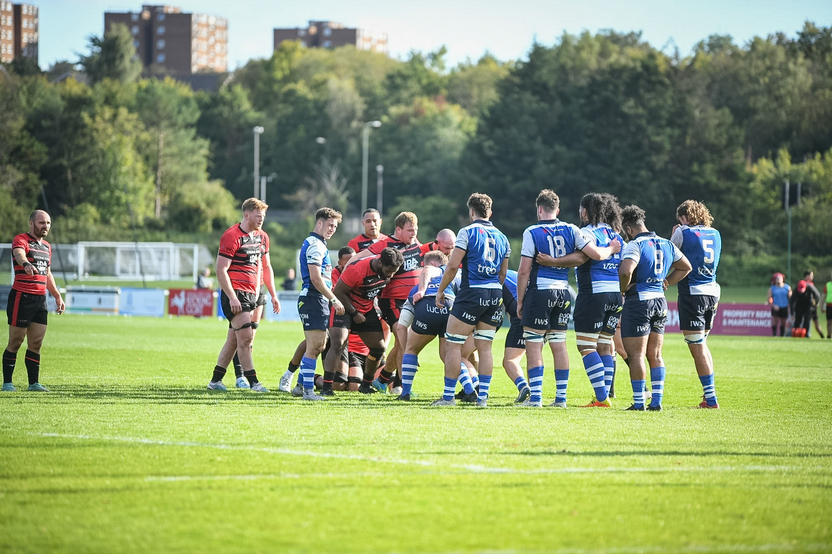 Images from the National League 1 match between Blackheath RFC v Darlington Mowden Park RFC at Westhorne Avenue / Briset Road, Westhorne Avenue, Well Hall, Royal Borough of Greenwich, London, Greater London, England, SE9 6JU, United Kingdom , London on 05/10/2024