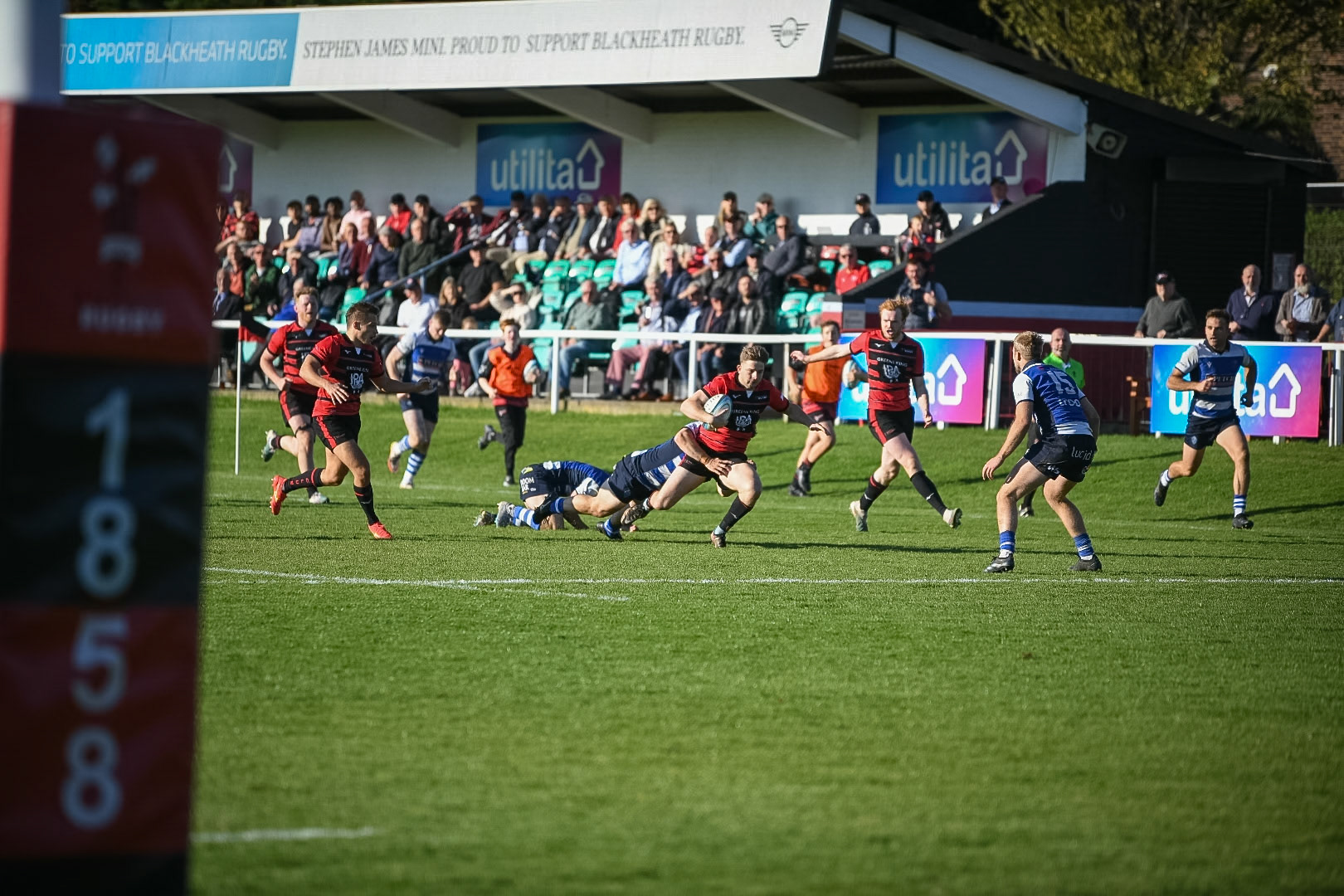 Images from the National League 1 match between Blackheath RFC v Darlington Mowden Park RFC at Westhorne Avenue, Well Hall, Royal Borough of Greenwich, London, Greater London, England, SE9 6JU, United Kingdom , London on 05/10/2024