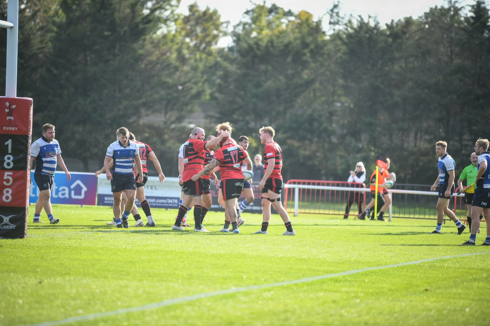 Images from the National League 1 match between Blackheath RFC v Darlington Mowden Park RFC at Westhorne Avenue / Briset Road, Westhorne Avenue, Well Hall, Royal Borough of Greenwich, London, Greater London, England, SE9 6JU, United Kingdom , London on 05/10/2024
