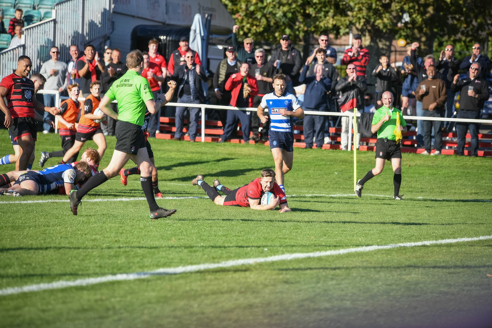 Images from the National League 1 match between Blackheath RFC v Darlington Mowden Park RFC at Westhorne Avenue, Well Hall, Royal Borough of Greenwich, London, Greater London, England, SE9 6JU, United Kingdom , London on 05/10/2024