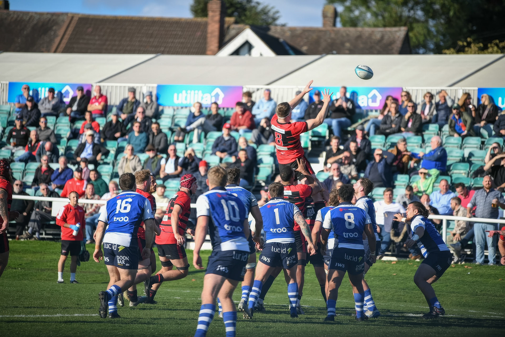 Images from the National League 1 match between Blackheath RFC v Darlington Mowden Park RFC at Westhorne Avenue, Well Hall, Royal Borough of Greenwich, London, Greater London, England, SE9 6JU, United Kingdom , London on 05/10/2024