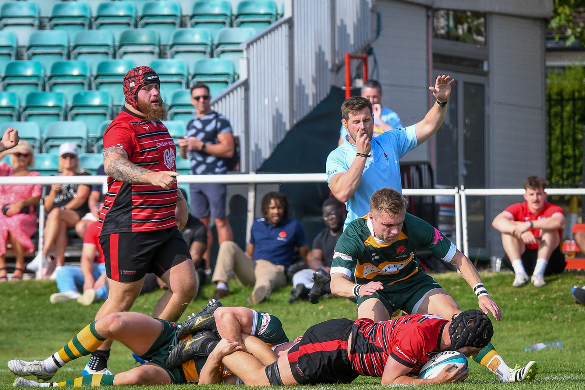 Images from the National League 1 match between Blackheath RFC v Barnes RFC at The Utilita , London on 17/08/2024
