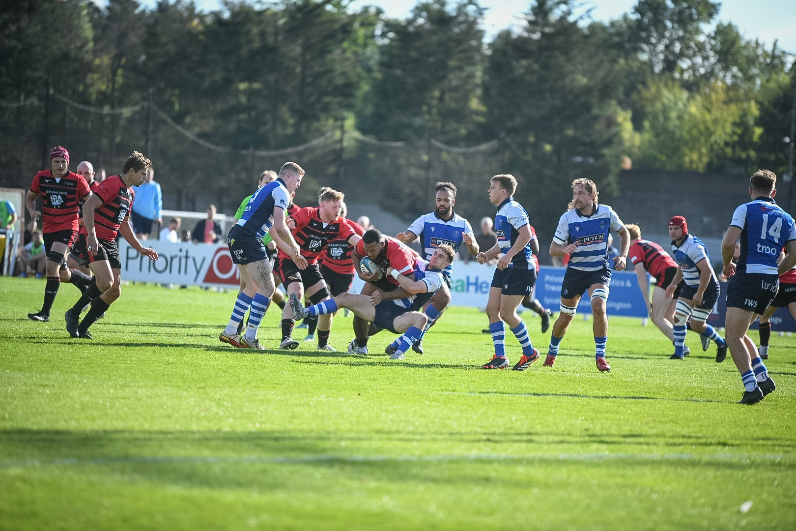 Images from the National League 1 match between Blackheath RFC v Darlington Mowden Park RFC at Westhorne Avenue, Well Hall, Royal Borough of Greenwich, London, Greater London, England, SE9 6JU, United Kingdom , London on 05/10/2024
