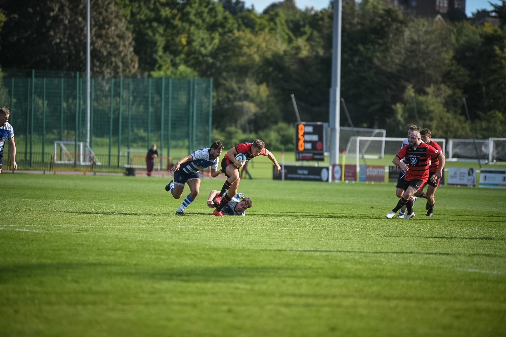 Images from the National League 1 match between Blackheath RFC v Darlington Mowden Park RFC at Westhorne Avenue / Briset Road, Westhorne Avenue, Well Hall, Royal Borough of Greenwich, London, Greater London, England, SE9 6JU, United Kingdom , London on 05/10/2024