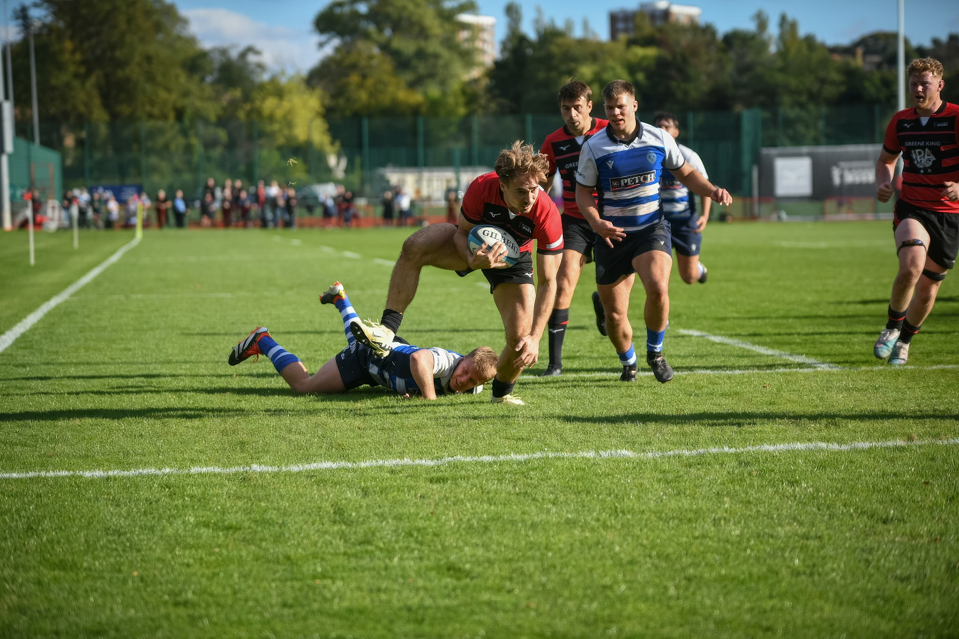 Images from the National League 1 match between Blackheath RFC v Darlington Mowden Park RFC at Westhorne Avenue / Briset Road, Westhorne Avenue, Well Hall, Royal Borough of Greenwich, London, Greater London, England, SE9 6JU, United Kingdom , London on 05/10/2024