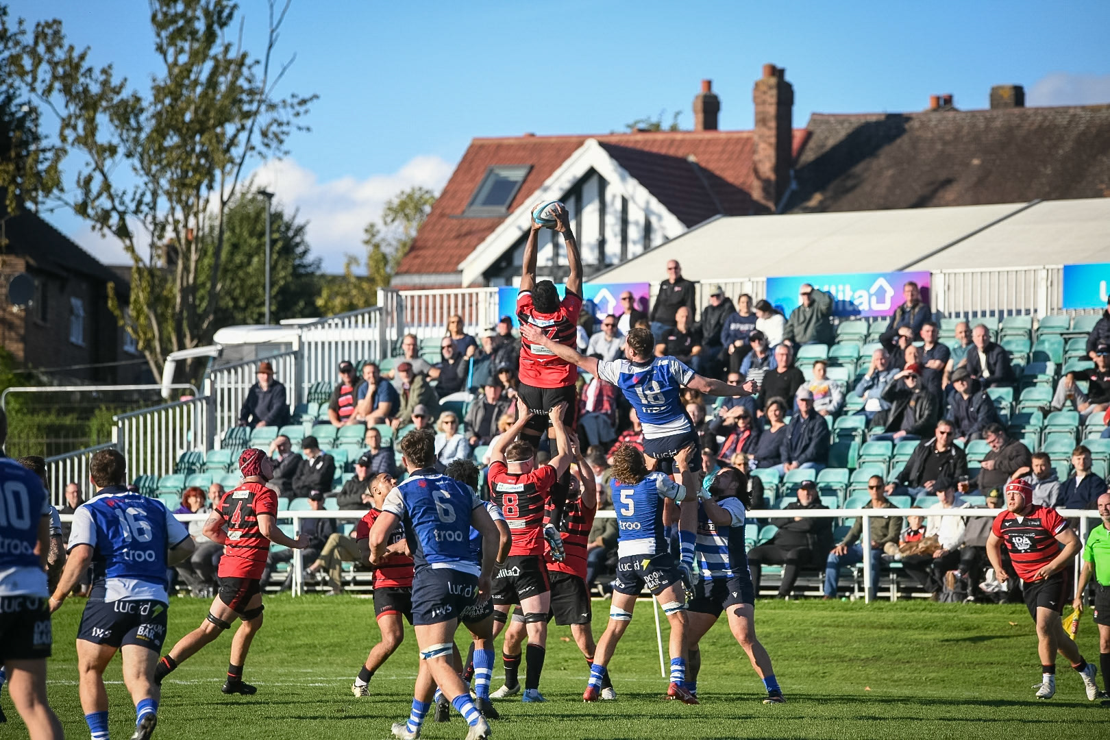 Images from the National League 1 match between Blackheath RFC v Darlington Mowden Park RFC at Westhorne Avenue, Well Hall, Royal Borough of Greenwich, London, Greater London, England, SE9 6JU, United Kingdom , London on 05/10/2024