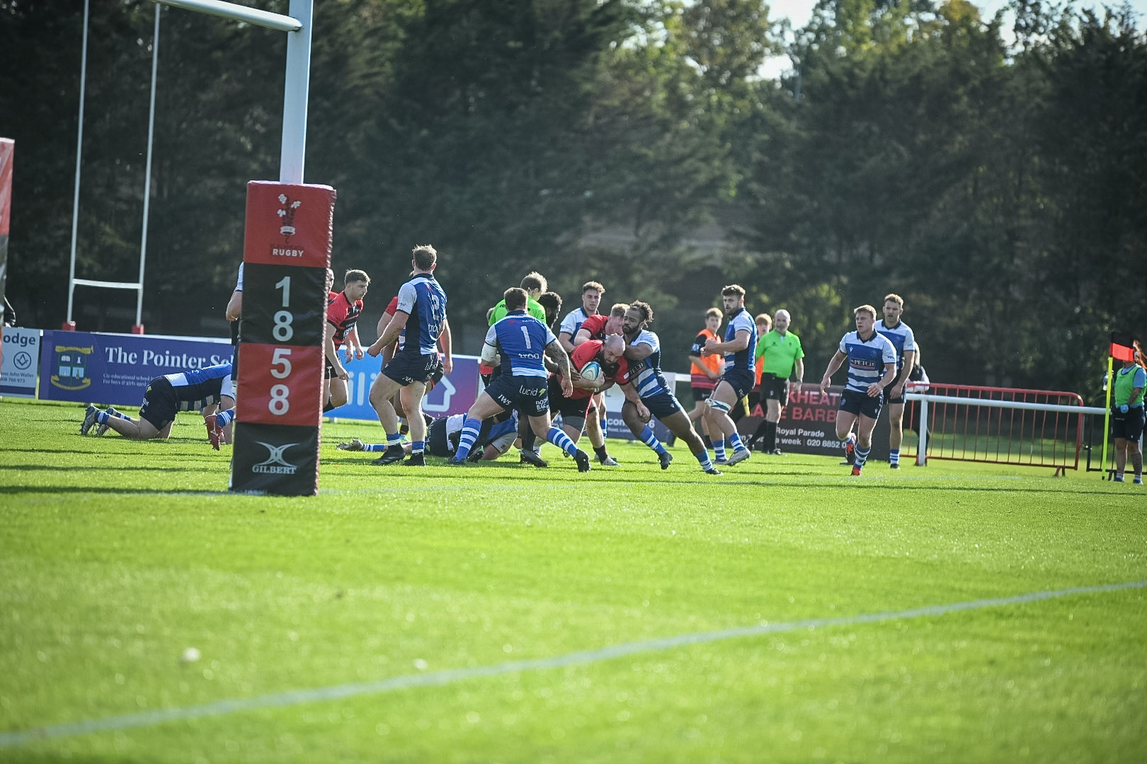 Images from the National League 1 match between Blackheath RFC v Darlington Mowden Park RFC at Westhorne Avenue / Briset Road, Westhorne Avenue, Well Hall, Royal Borough of Greenwich, London, Greater London, England, SE9 6JU, United Kingdom , London on 05/10/2024