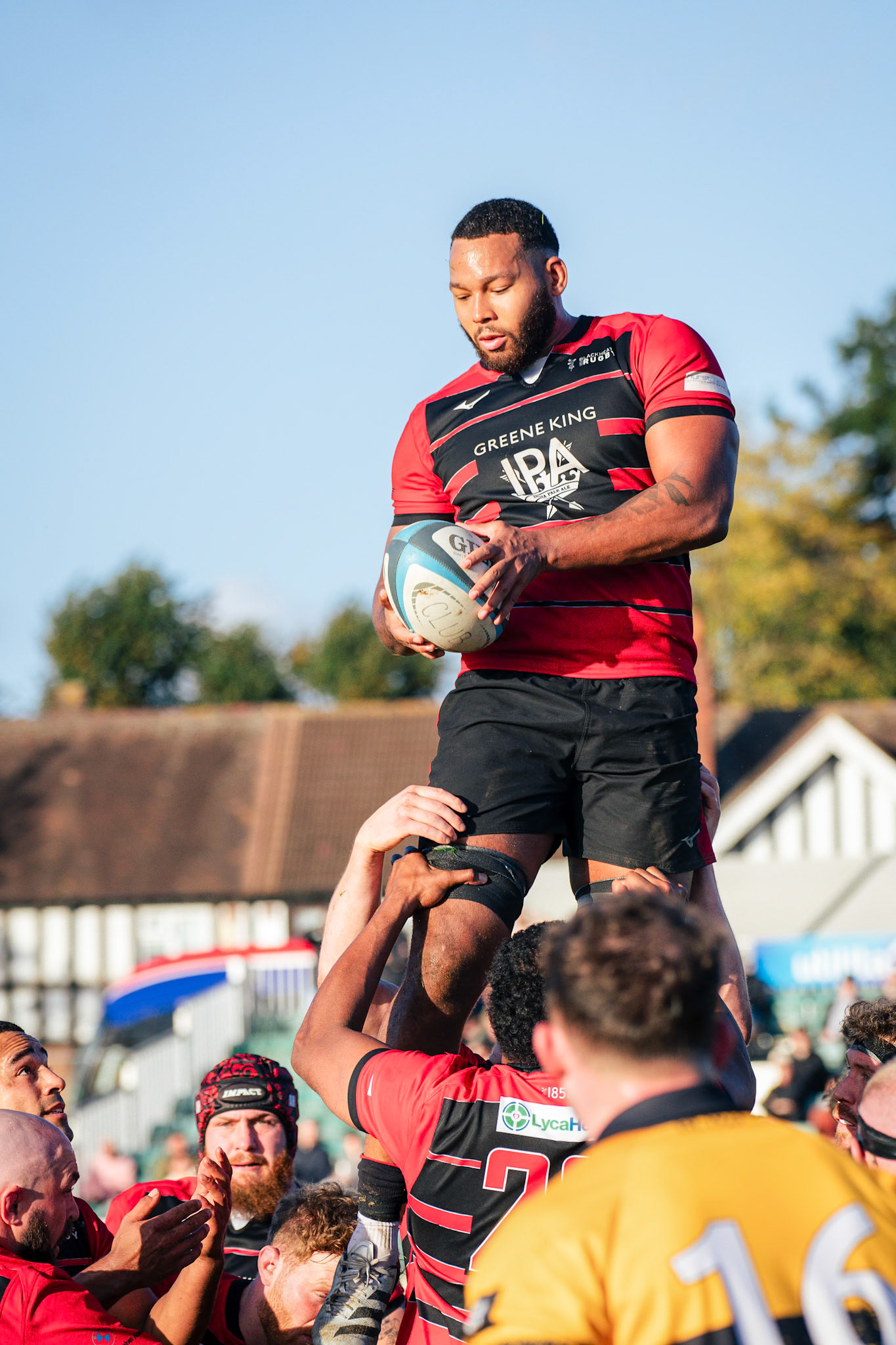 Images from the National League 1 match between Blackheath RFC v Esher RFC at Westhorne Avenue / Briset Road, Westhorne Avenue, Well Hall, Royal Borough of Greenwich, London, Greater London, England, SE9 6JU, United Kingdom , London on 19/10/2024