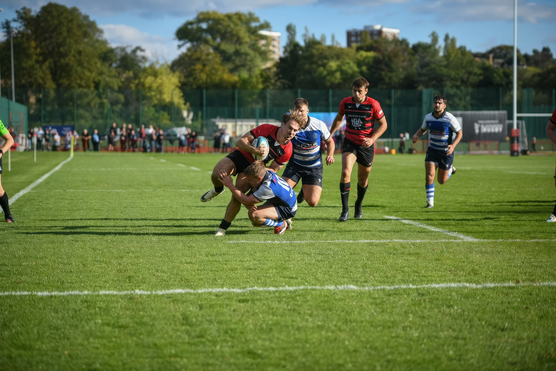 Images from the National League 1 match between Blackheath RFC v Darlington Mowden Park RFC at Westhorne Avenue / Briset Road, Westhorne Avenue, Well Hall, Royal Borough of Greenwich, London, Greater London, England, SE9 6JU, United Kingdom , London on 05/10/2024
