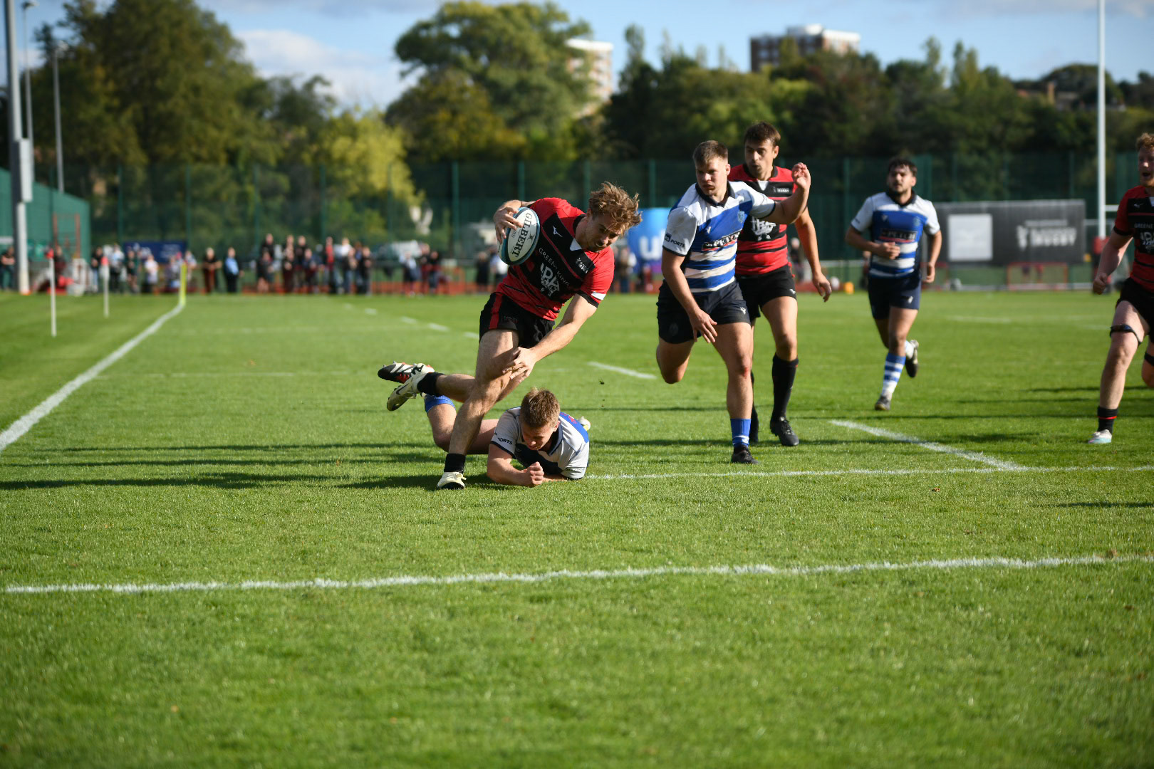 Images from the National League 1 match between Blackheath RFC v Darlington Mowden Park RFC at Westhorne Avenue / Briset Road, Westhorne Avenue, Well Hall, Royal Borough of Greenwich, London, Greater London, England, SE9 6JU, United Kingdom , London on 05/10/2024