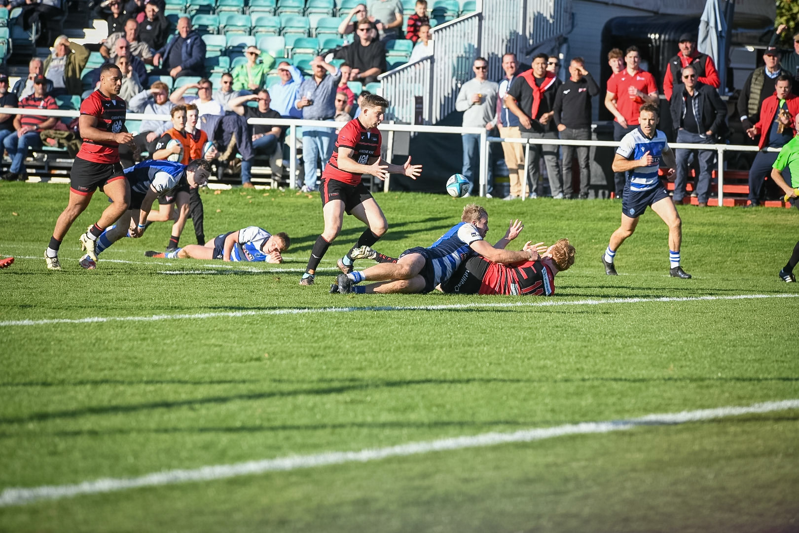 Images from the National League 1 match between Blackheath RFC v Darlington Mowden Park RFC at Westhorne Avenue, Well Hall, Royal Borough of Greenwich, London, Greater London, England, SE9 6JU, United Kingdom , London on 05/10/2024
