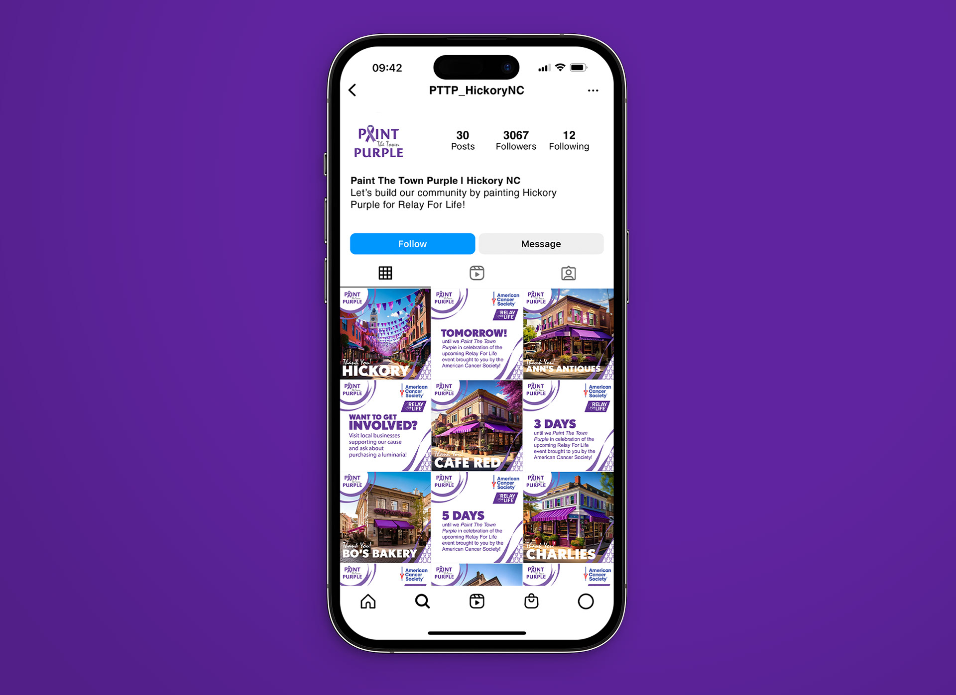 Paint the Town Purple Social Media Concept