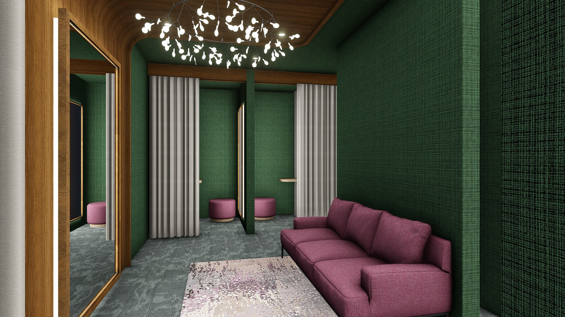 Trial room interior