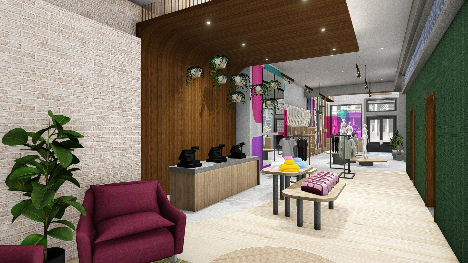 Seating and till area