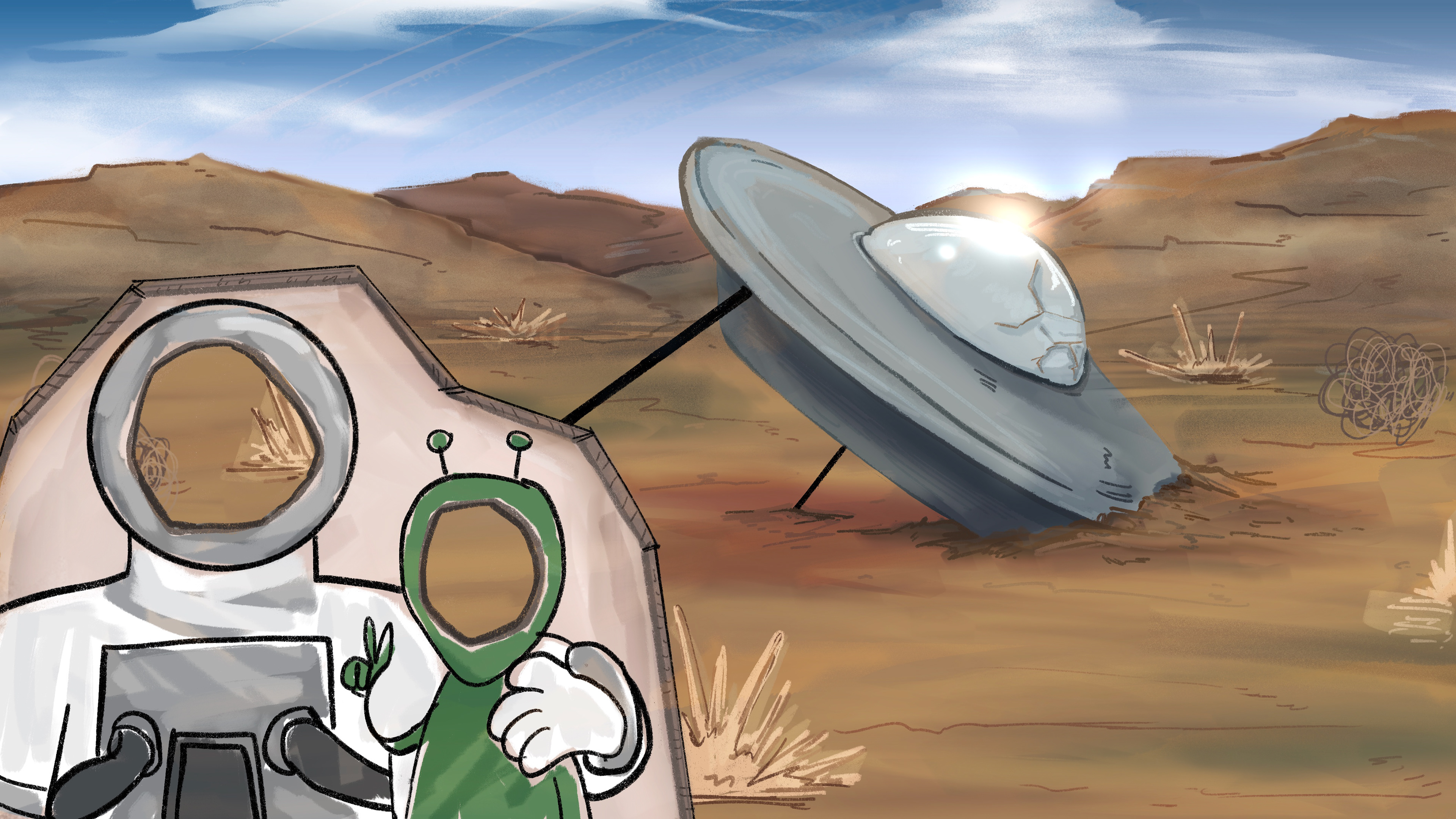 Rendering Concept for a space-theme park