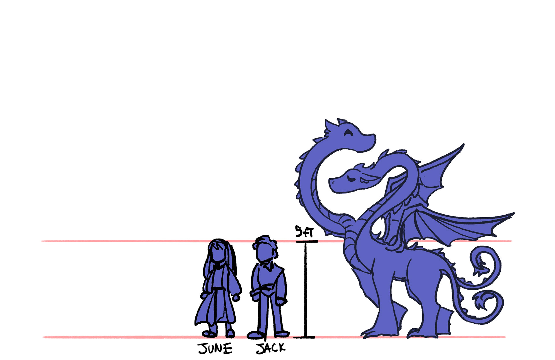 Character and dragon form height chart