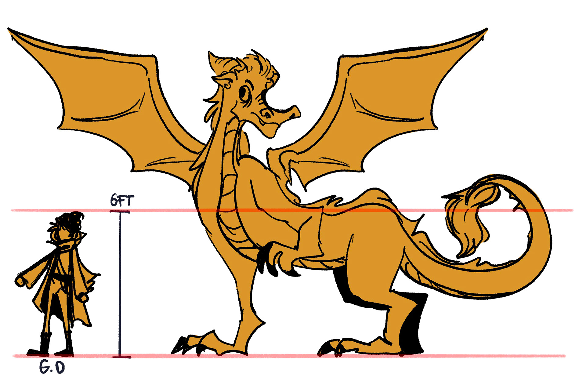 Character and dragon form height chart