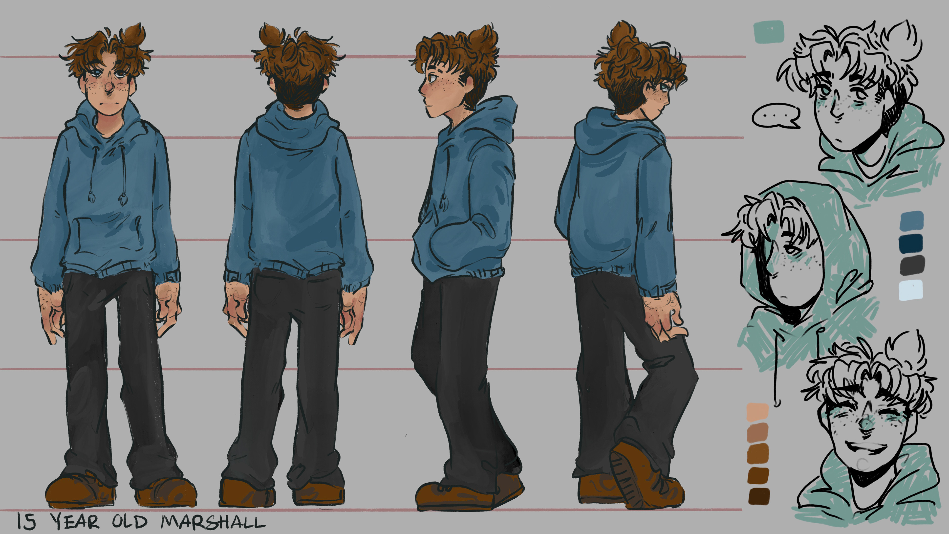 Comic Character sheet for Young Marshall